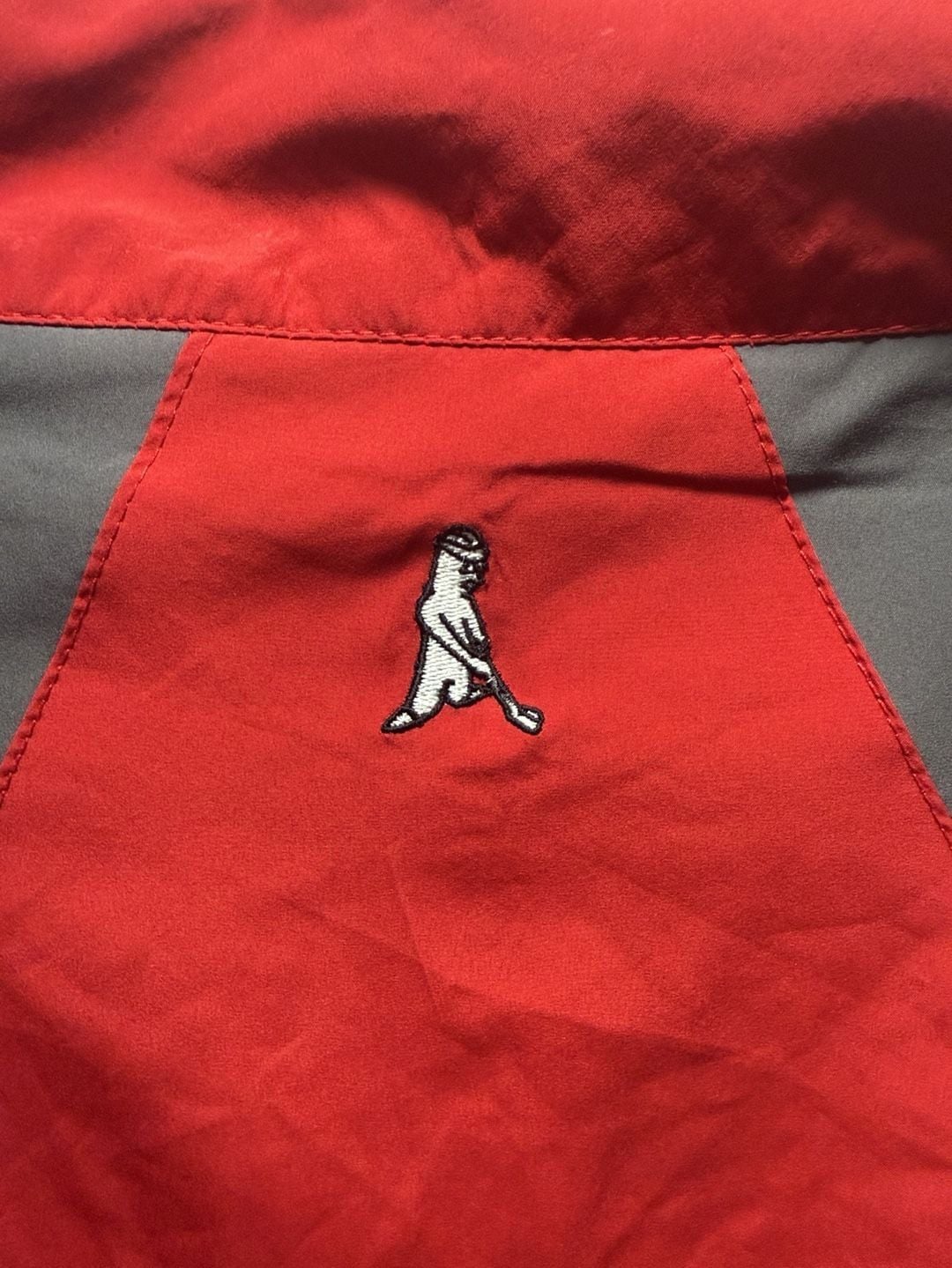Ping Windbreaker Short Sleeve Size L/G Red Gray 1/4 Zip Pullover Jacket 5