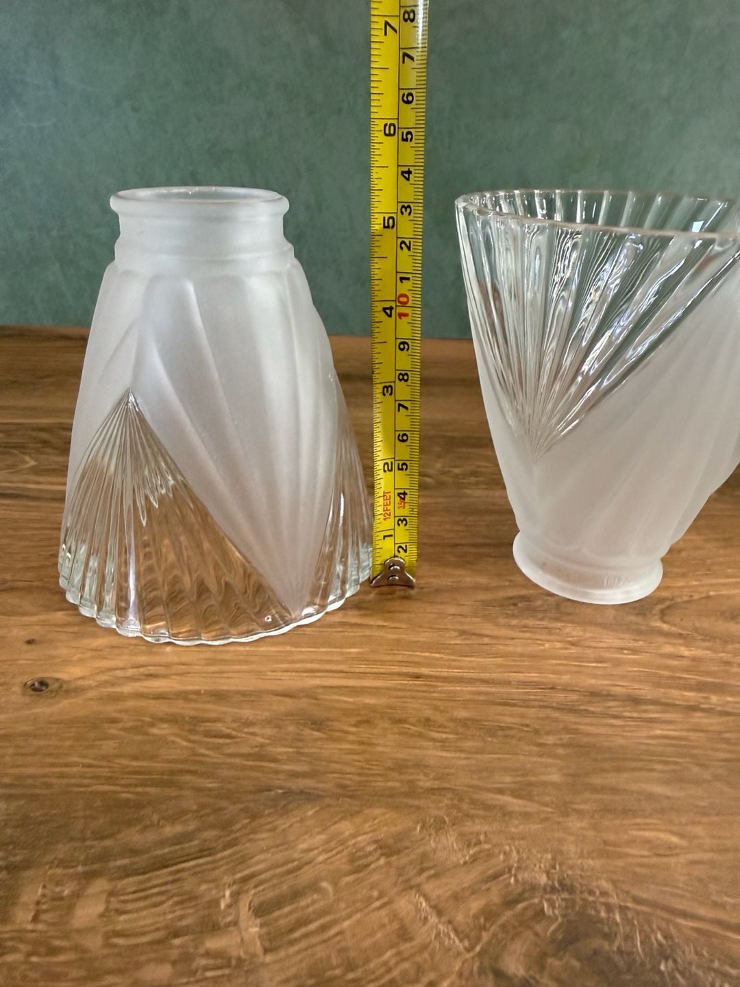 Art Deco Frosted Glass Lamp Shades Set of 3 7