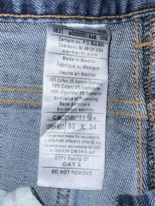 Carhartt FR Jeans Size 33x34 Blue Flame Resistant Denim Work Pants 5