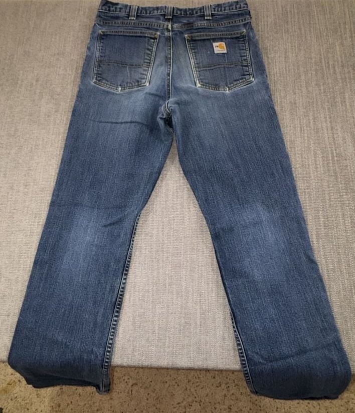 Carhartt FR Jeans Size 33x34 Blue Flame Resistant Denim Work Pants 6