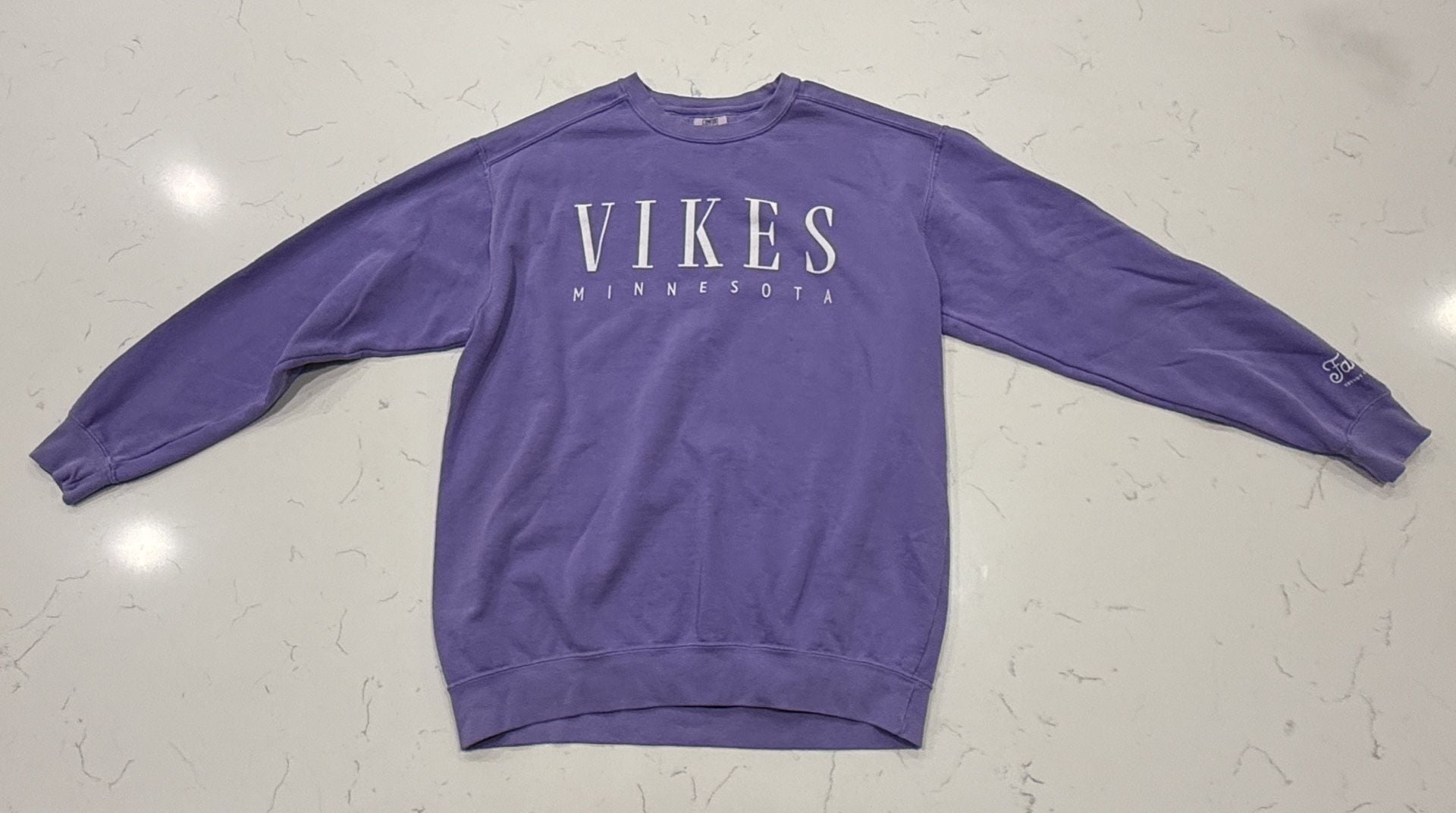 Comfort Colors Vikes Minnesota Sweatshirt Size L Purple Garment Dyed 2