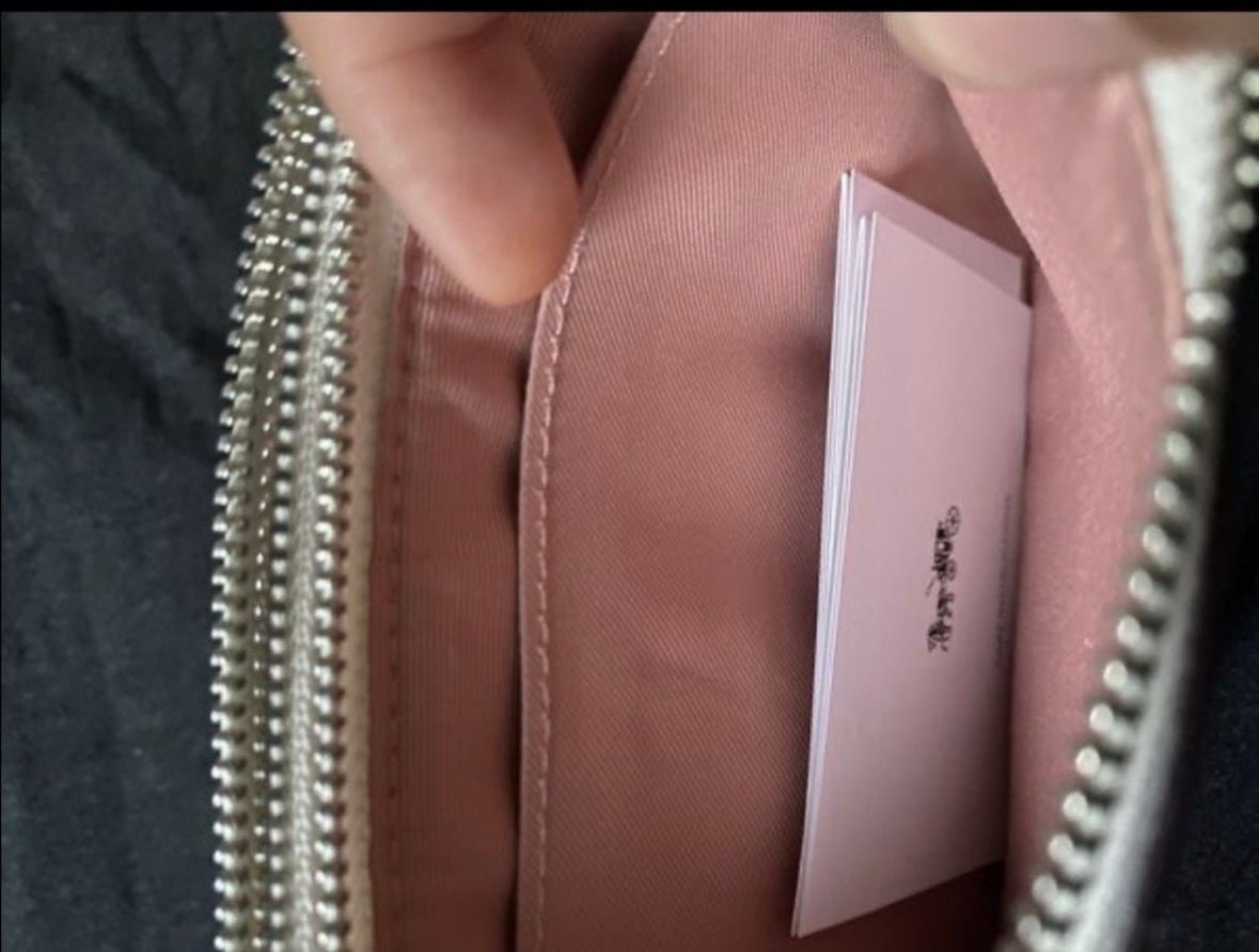 Coach Ombre White To Pink Gradient Leather Wristlet 5