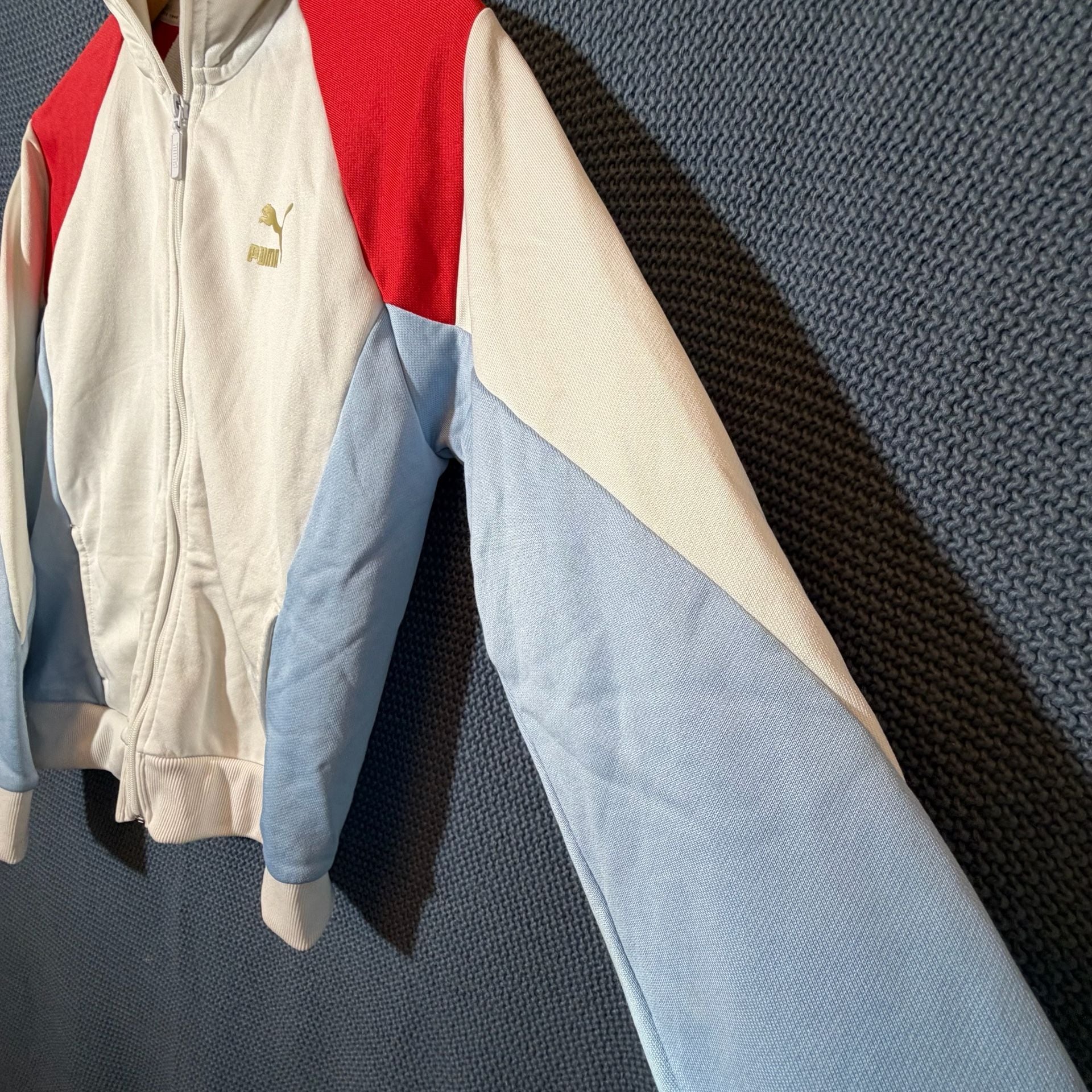 Puma Archive Track Jacket Size M Colorblock White Red Blue Retro 5