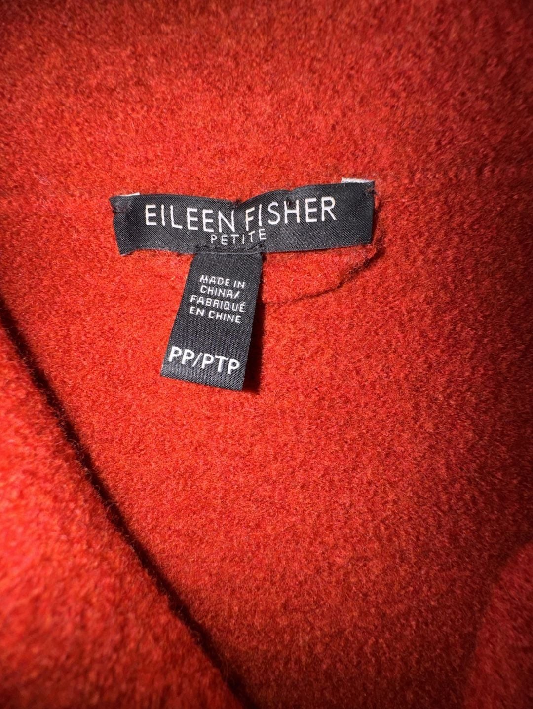 Eileen Fisher Wool Jacket Size PP Petite Red Boiled Trim 4