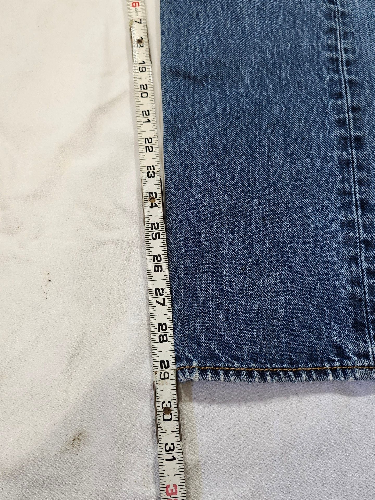 Levi's 501 Straight Leg Jeans 38x32 Blue Denim Pre-Owned 7