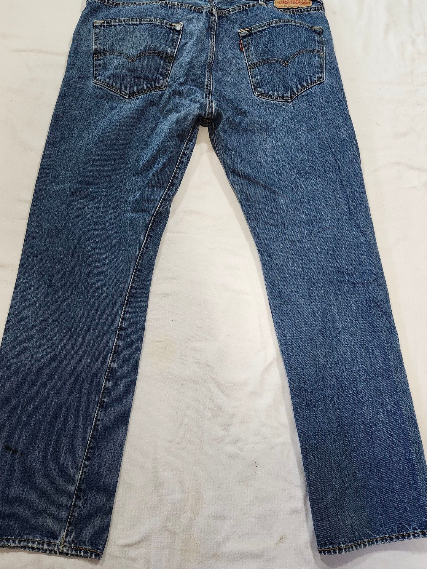 Levi's 501 Straight Leg Jeans 38x32 Blue Denim Pre-Owned 9