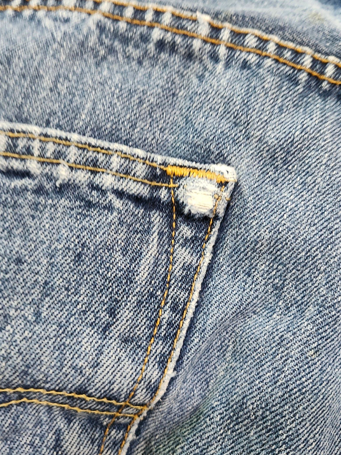 Levi's 501 Straight Leg Jeans 38x32 Blue Denim Pre-Owned 11