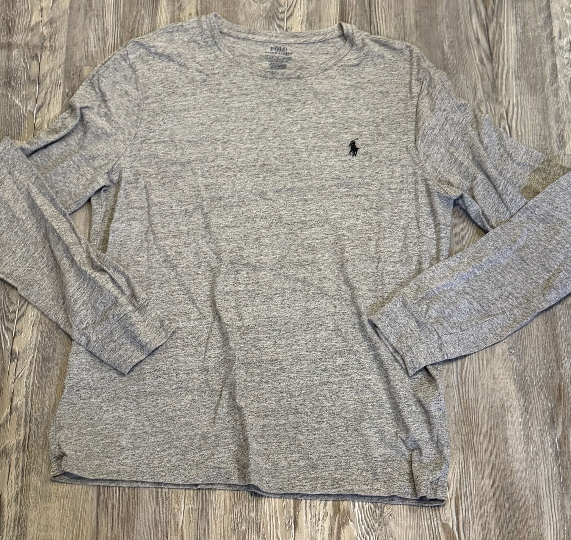 Polo Ralph Lauren Long Sleeve T-Shirt Size L Gray Heather Custom Slim Fit 2