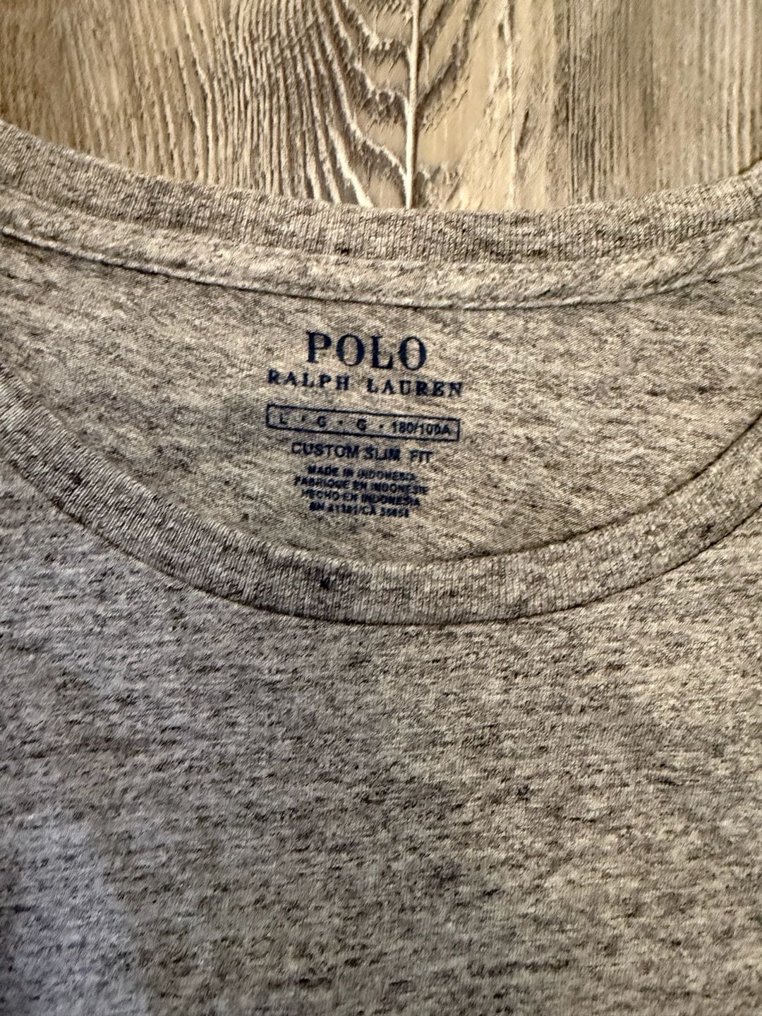 Polo Ralph Lauren Long Sleeve T-Shirt Size L Gray Heather Custom Slim Fit 3