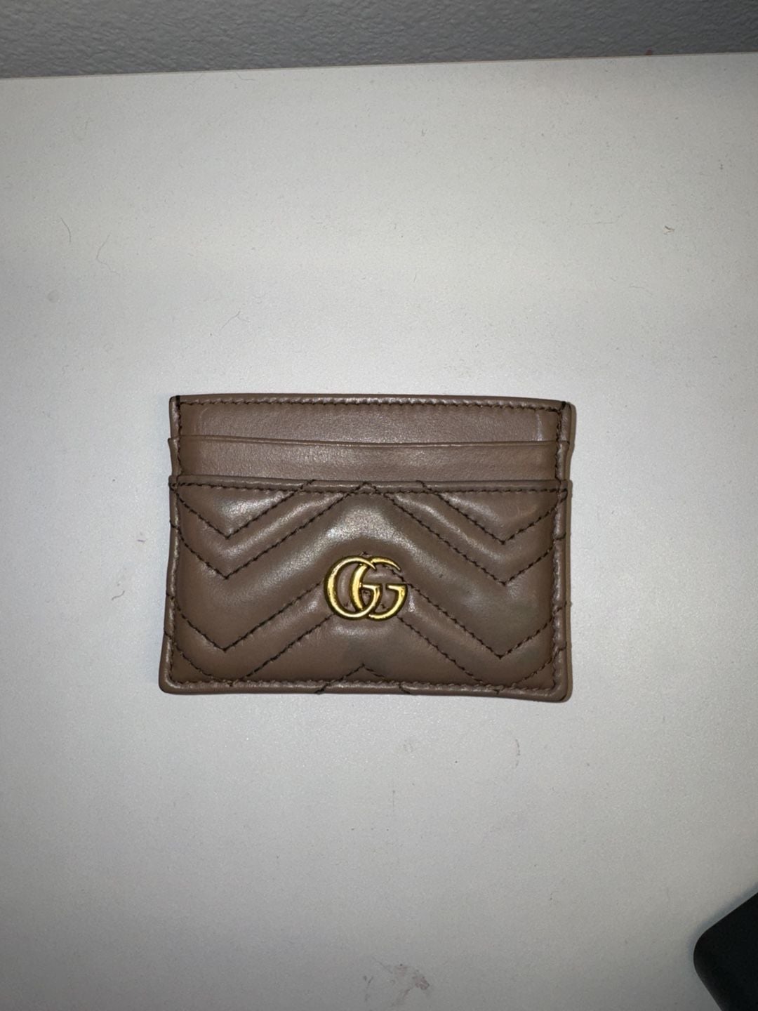 Gucci GG Marmont Matelasse Leather Card Case Dusty Pink 2
