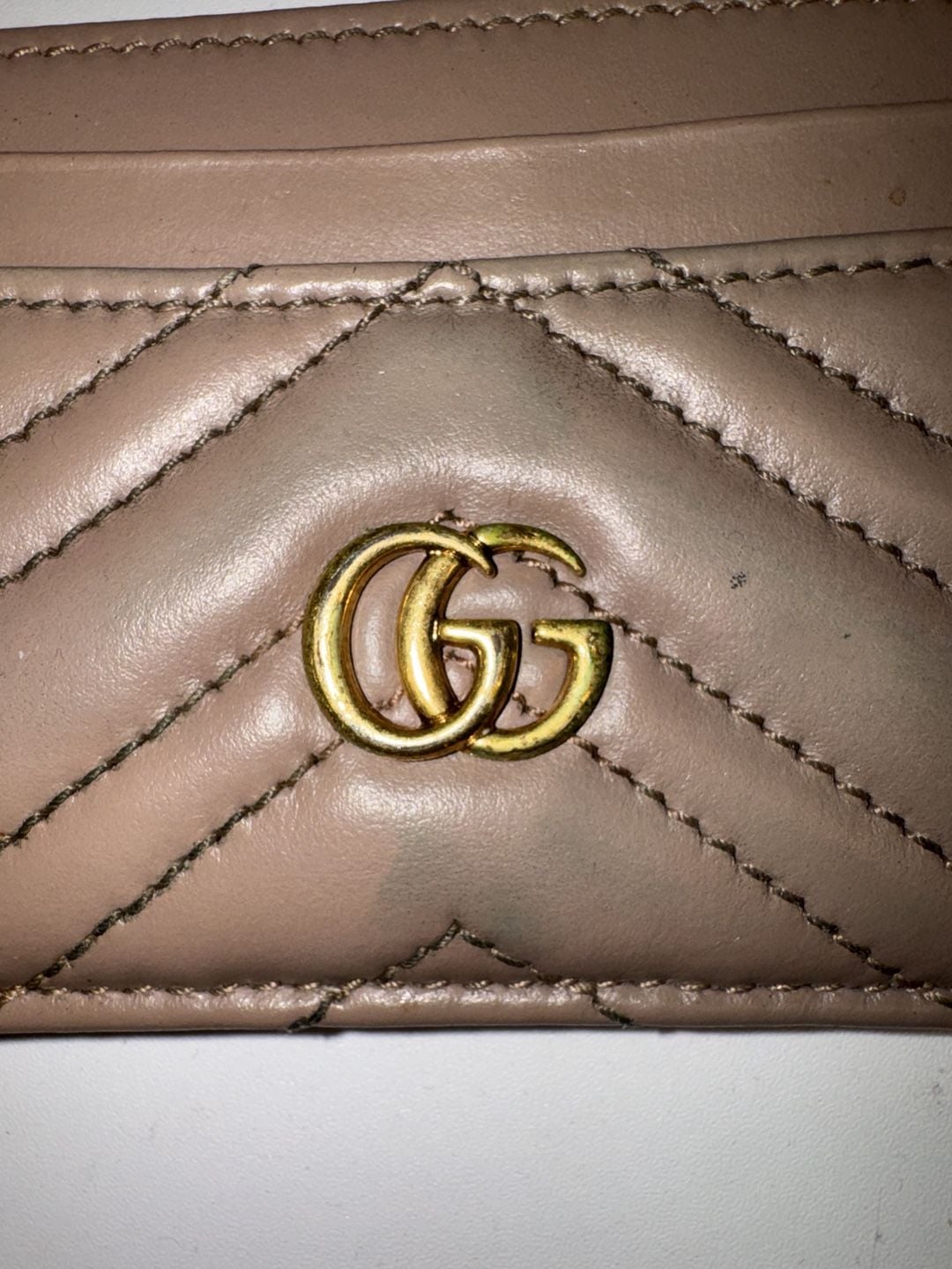 Gucci GG Marmont Matelasse Leather Card Case Dusty Pink 4