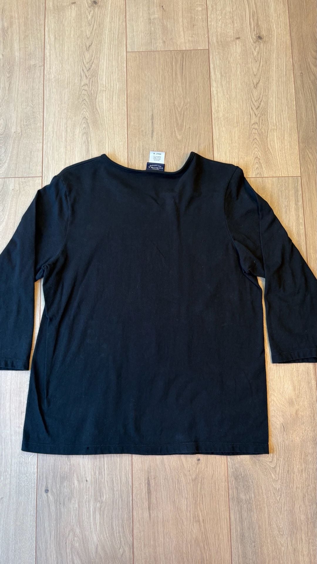 Sonoma Jean Company Fall Leaves Graphic Top Size M Black Cotton 5