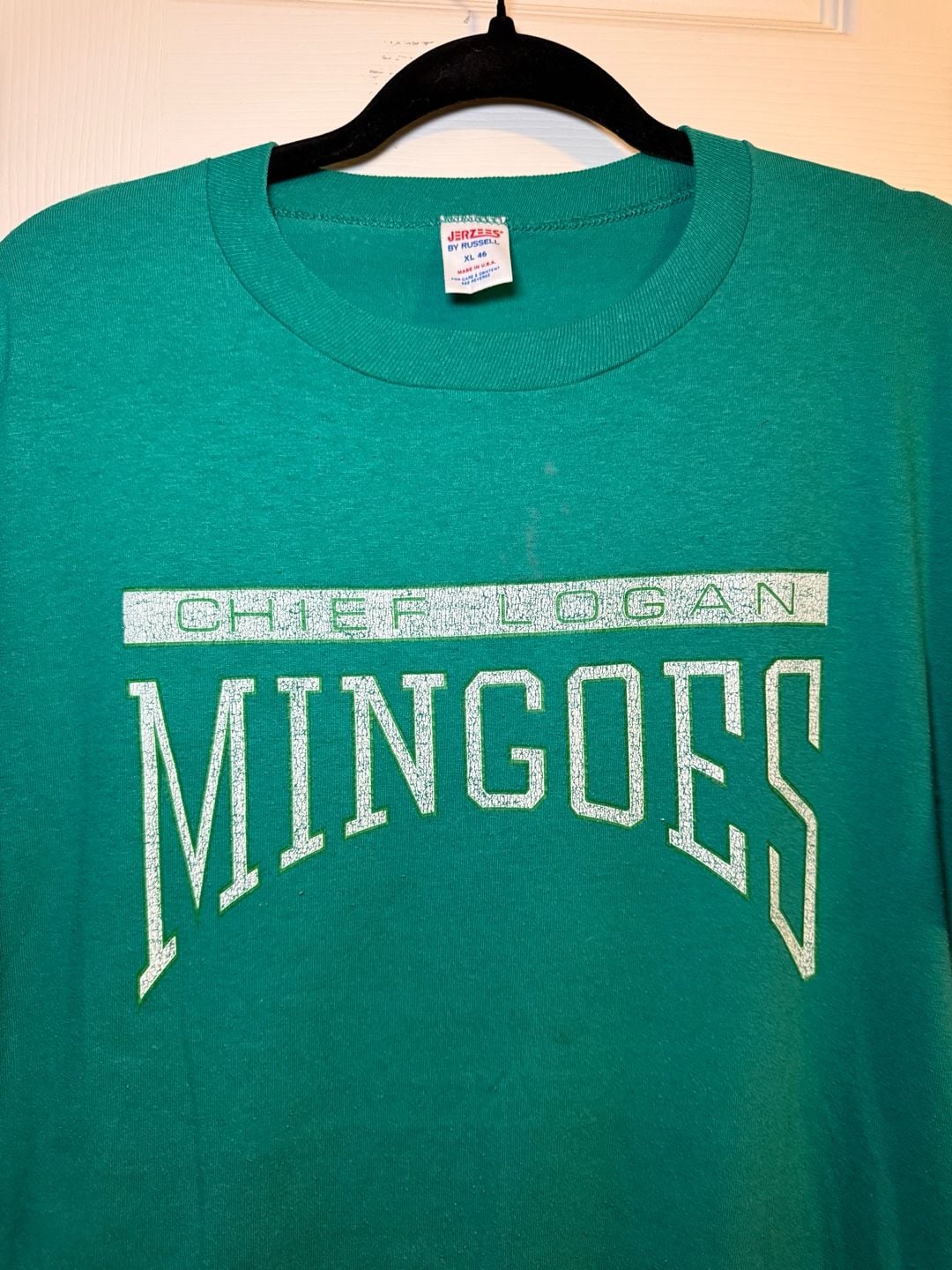 Jerzees Chief Logan Mingoes T-Shirt XL 46 Vintage Teal Graphic Tee 3