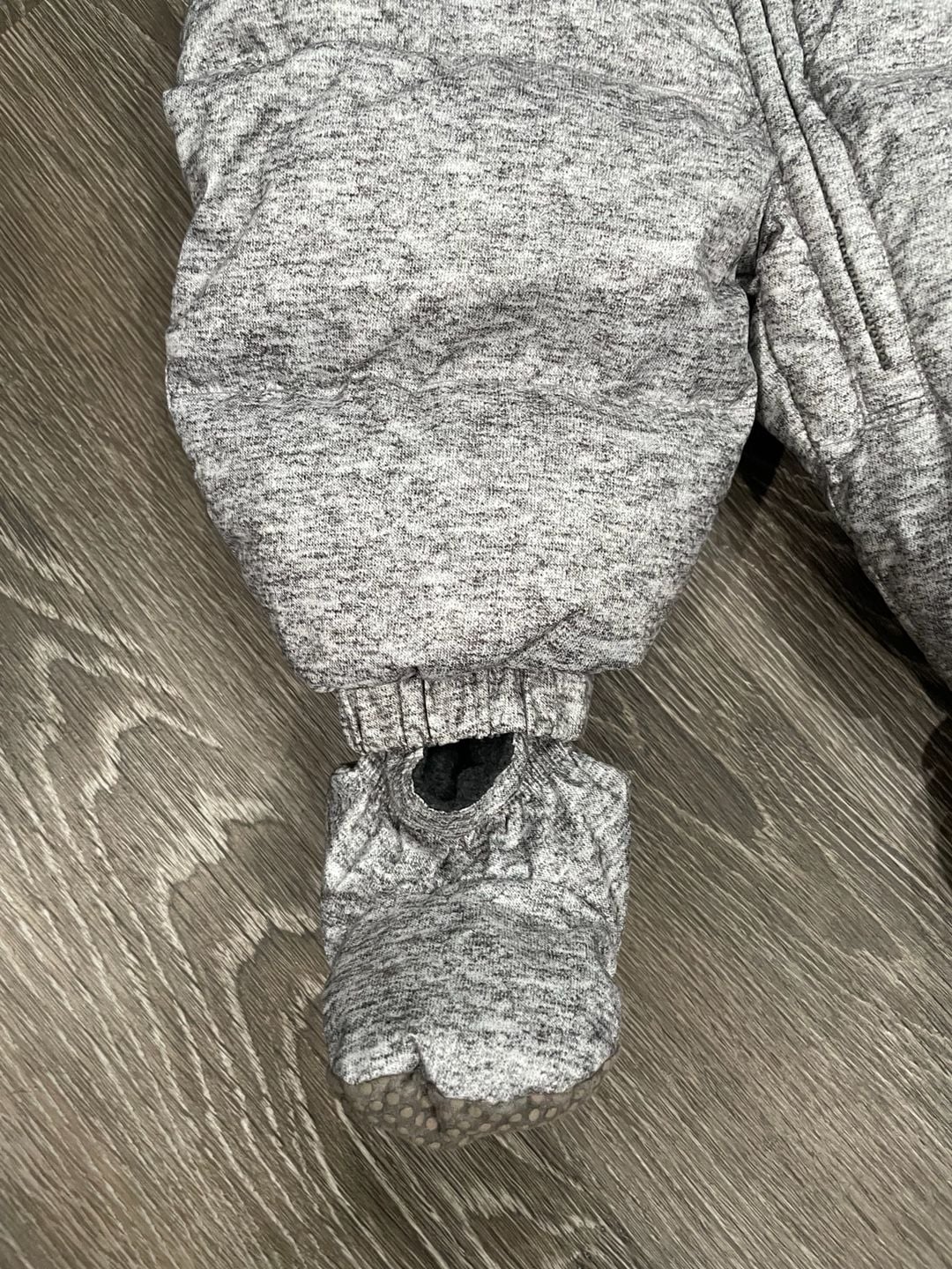 Baby Gap Snowsuit Size 0-6 Months Gray Fleece Lined Pram Bunting 3