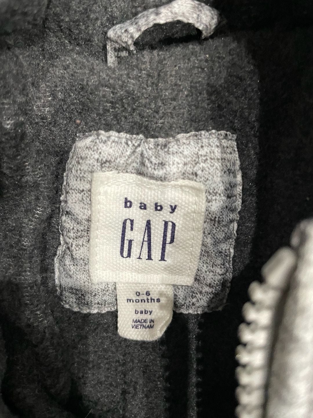 Baby Gap Snowsuit Size 0-6 Months Gray Fleece Lined Pram Bunting 5