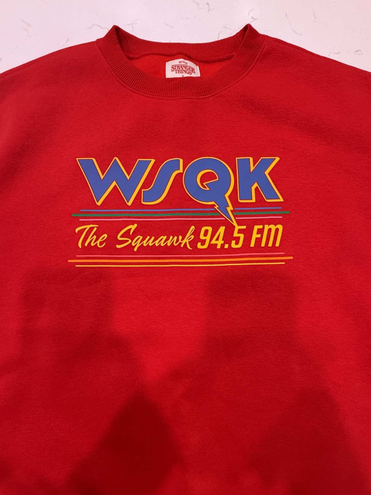 Stranger Things X Primark WSQK The Squawk Sweatshirt Size M Red 3