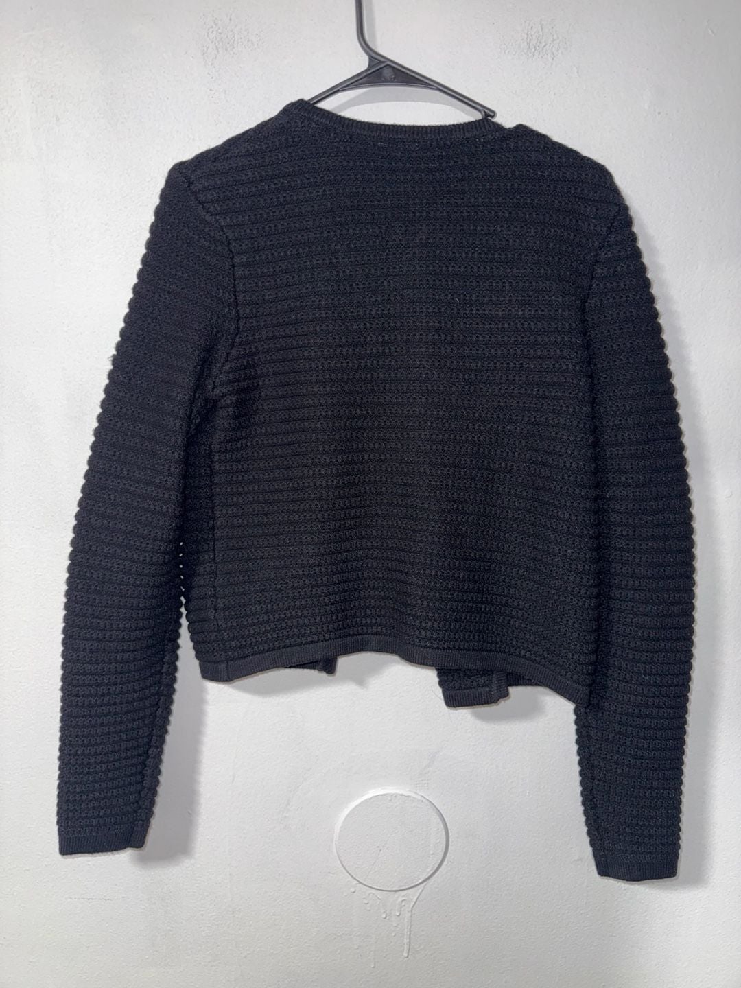 Joie Cardigan Sweater Size S/P Black Ribbed Knit 3