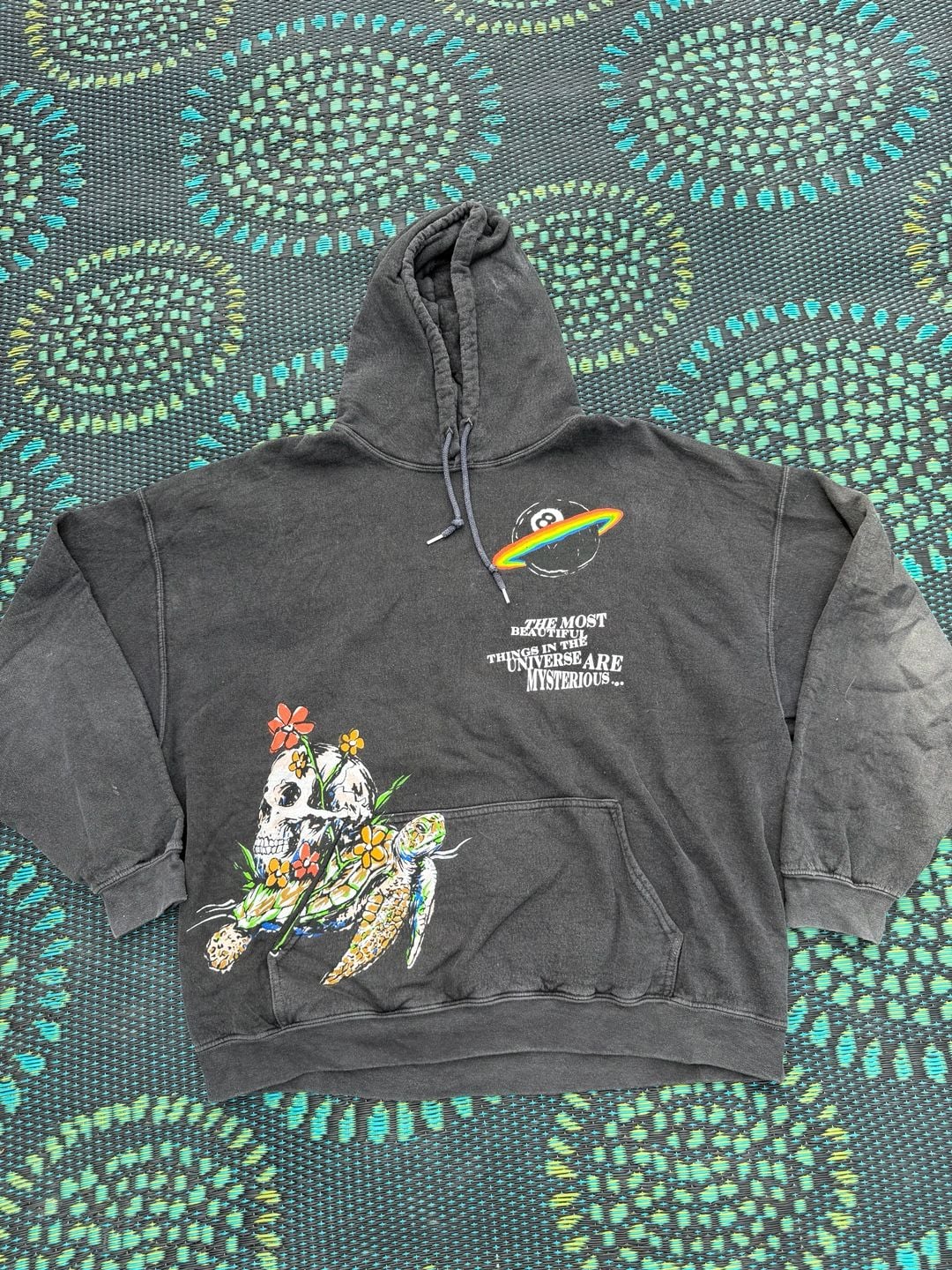 Bittersweet Skull Turtle Universe Hoodie Mineral Wash Black 2