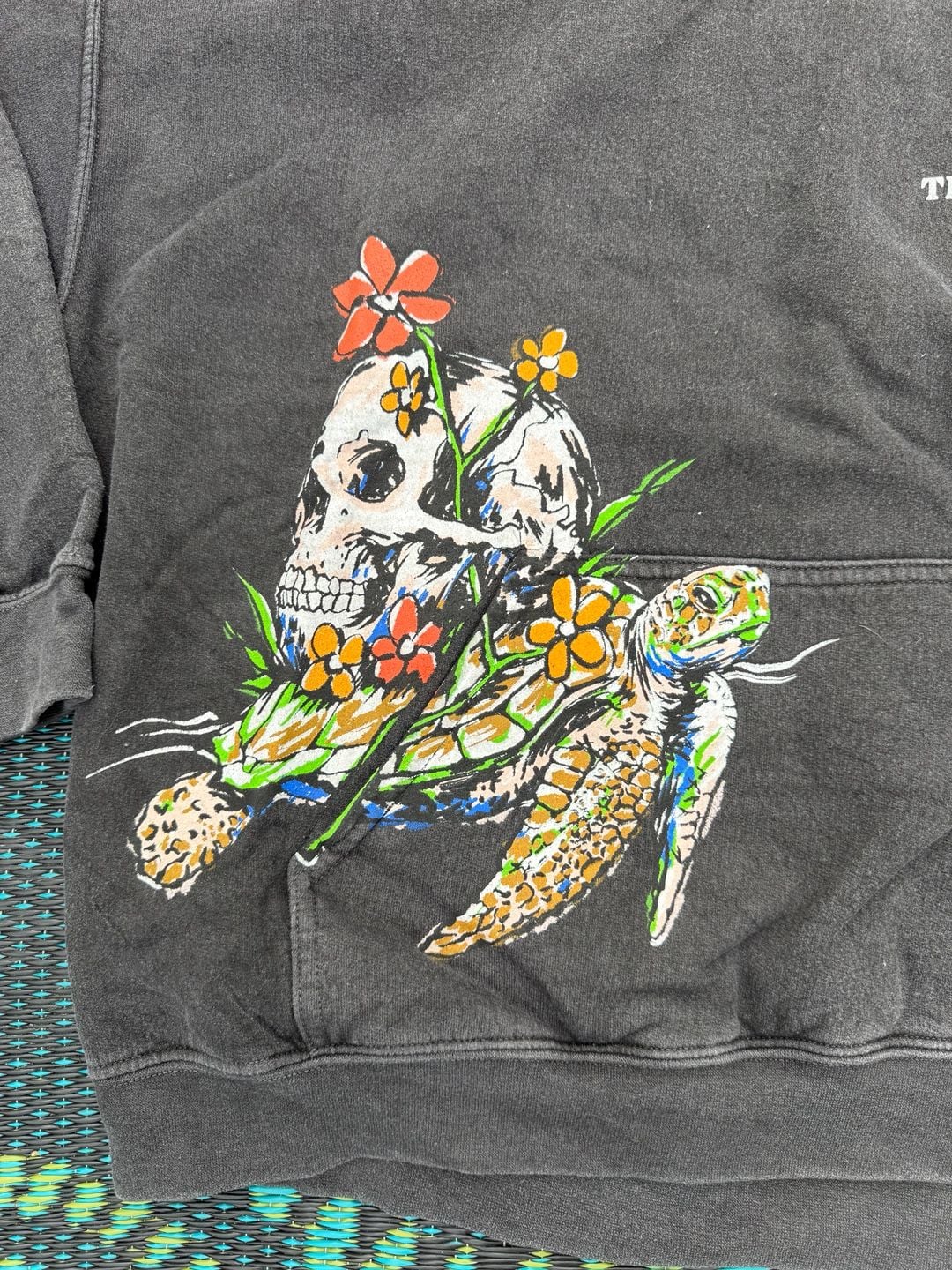 Bittersweet Skull Turtle Universe Hoodie Mineral Wash Black 3