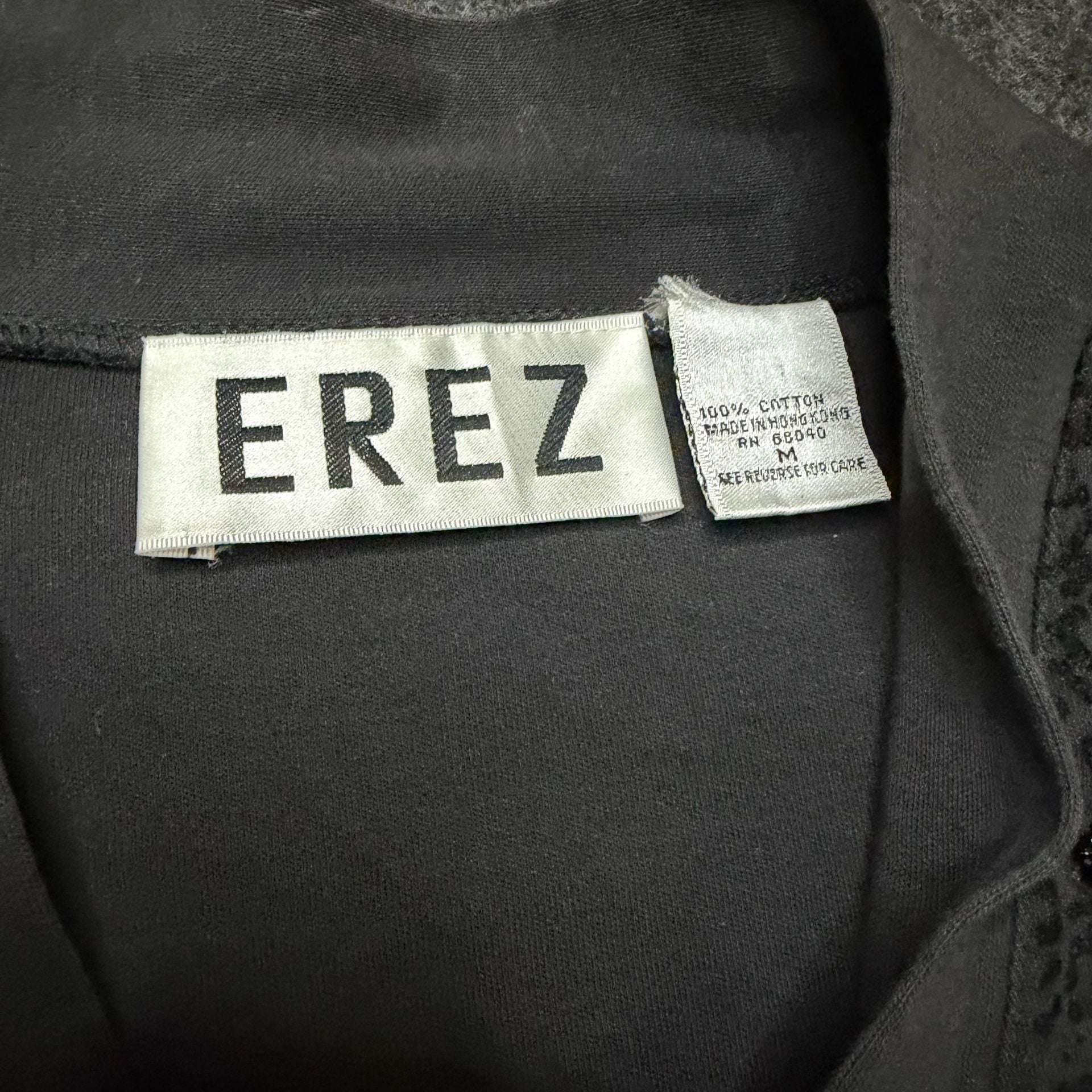 Erez Black Beaded Wrap Blouse 4