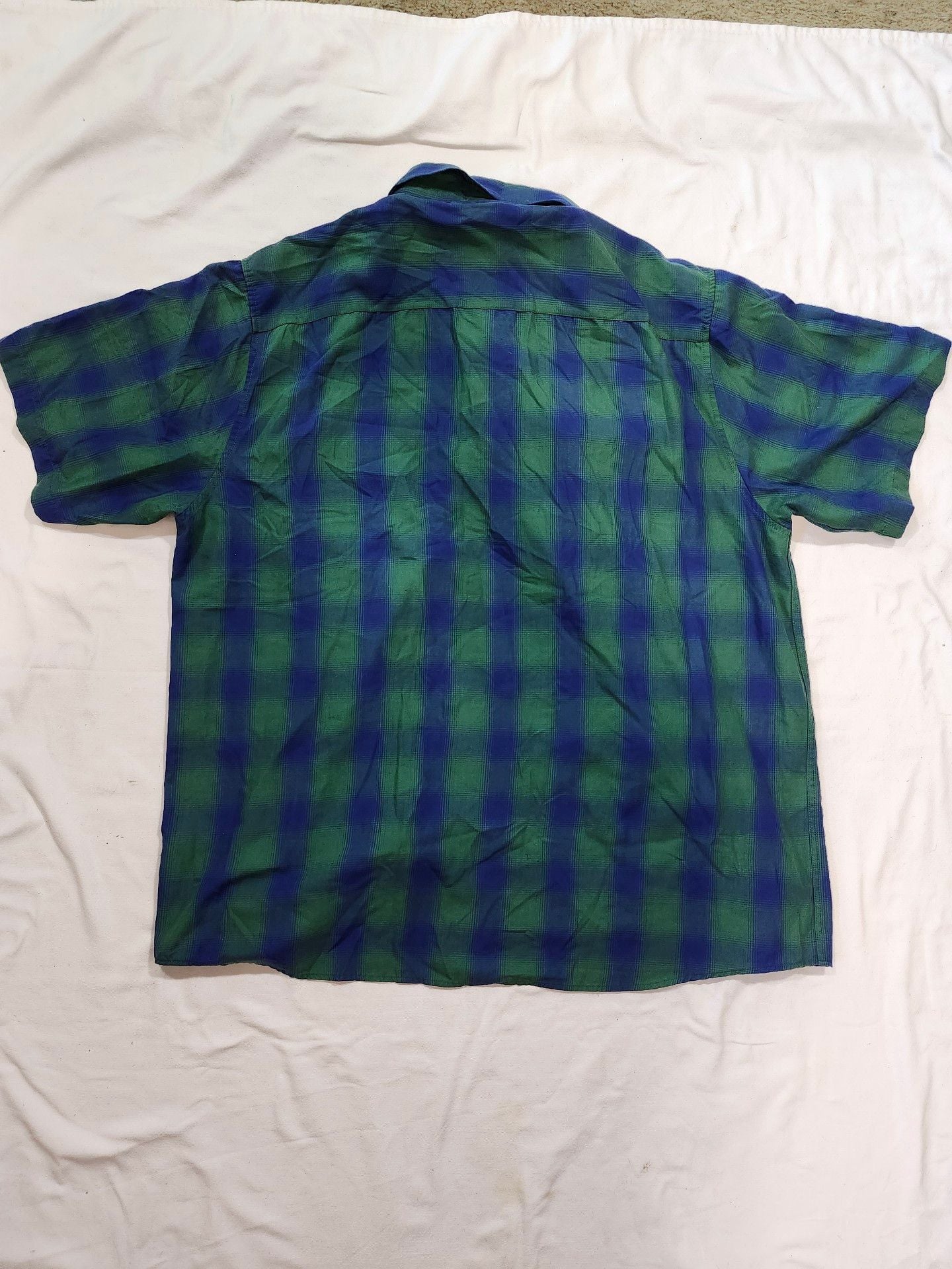 Dixxon Short Sleeve Button Down Shirt Size 3XL Green Blue 7