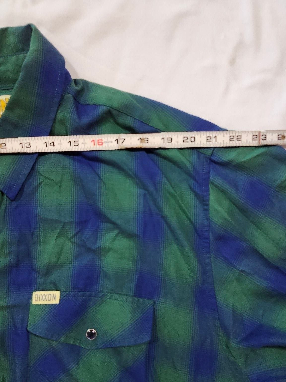 Dixxon Short Sleeve Button Down Shirt Size 3XL Green Blue 5