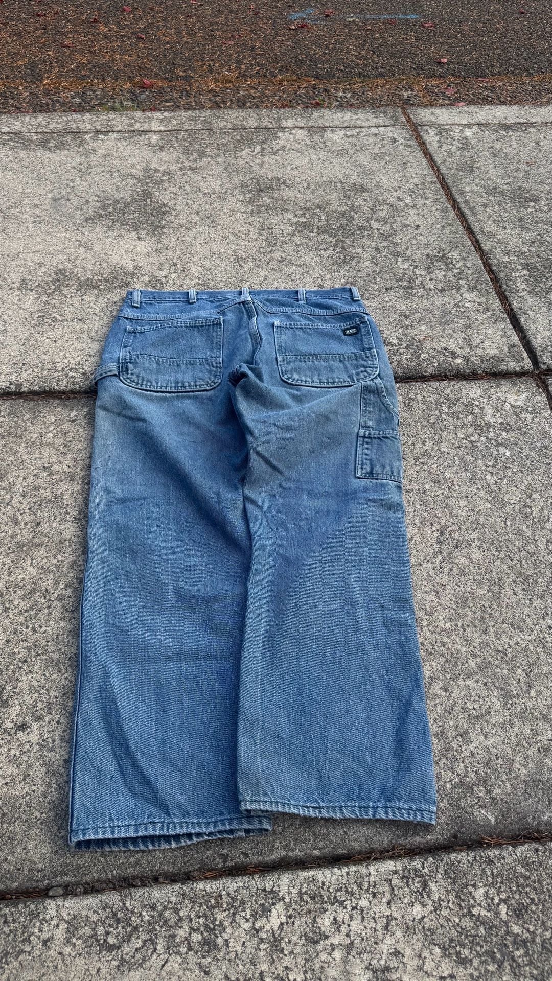 KEY Dungarees Carpenter Jeans 34x30 Blue Relaxed Straight Leg Workwear 4
