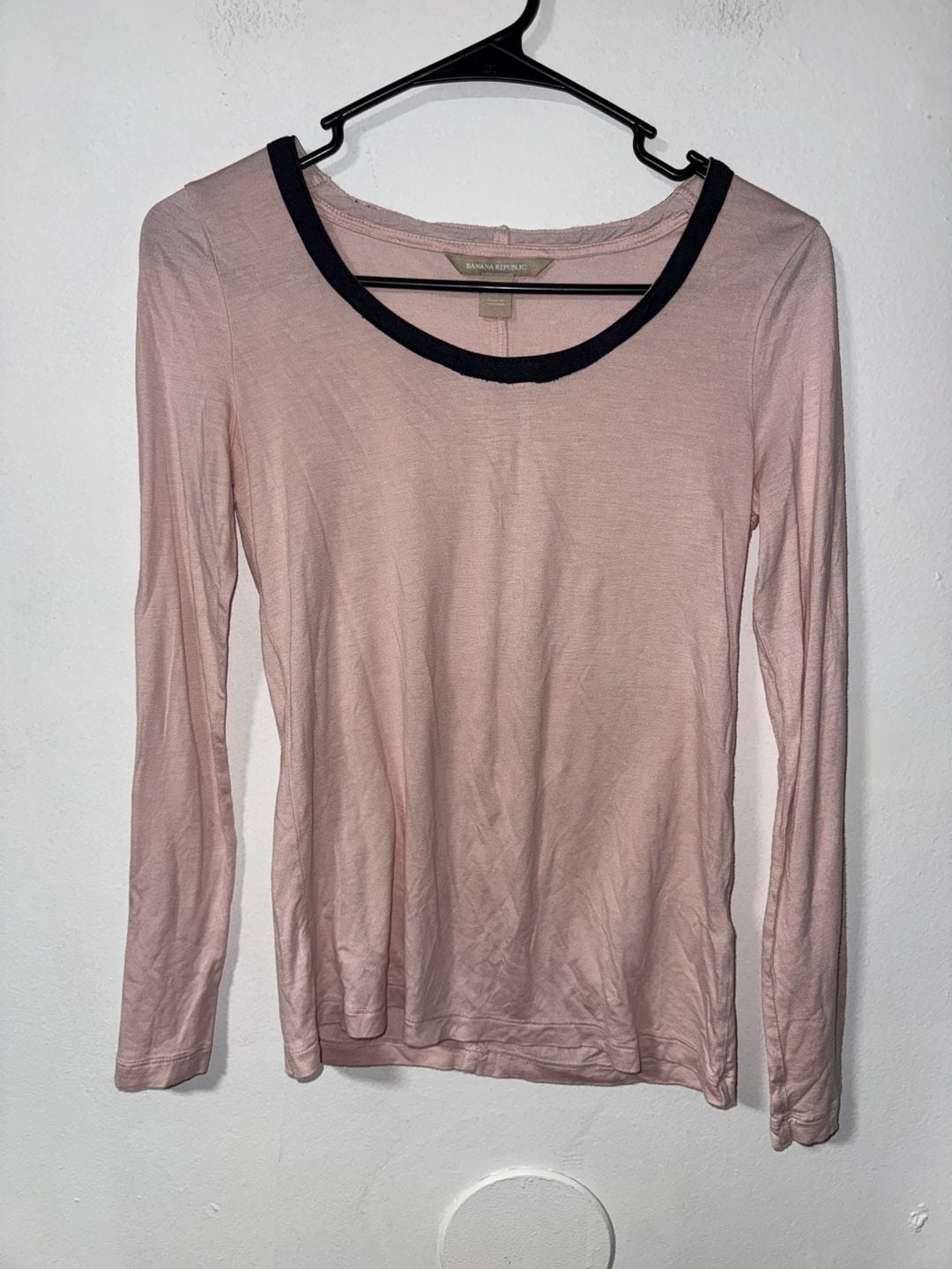 Banana Republic Long Sleeve Top Size S Petite Pink 2