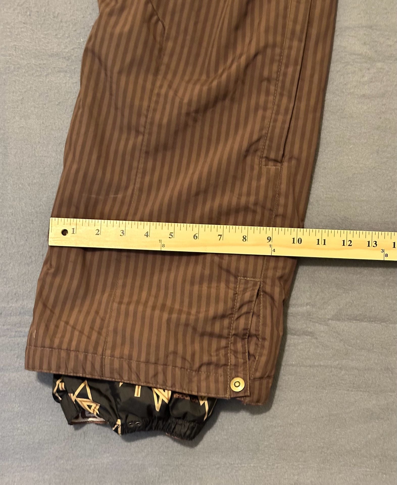 Ride Snowboards Cargo Snow Pants Size M Pinstripe Brown 9