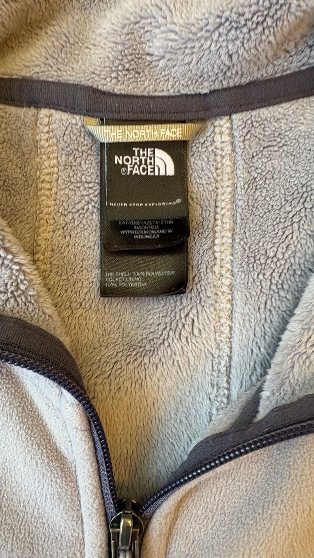 The North Face Fleece Jacket Size L Gray Full Zip Up 5