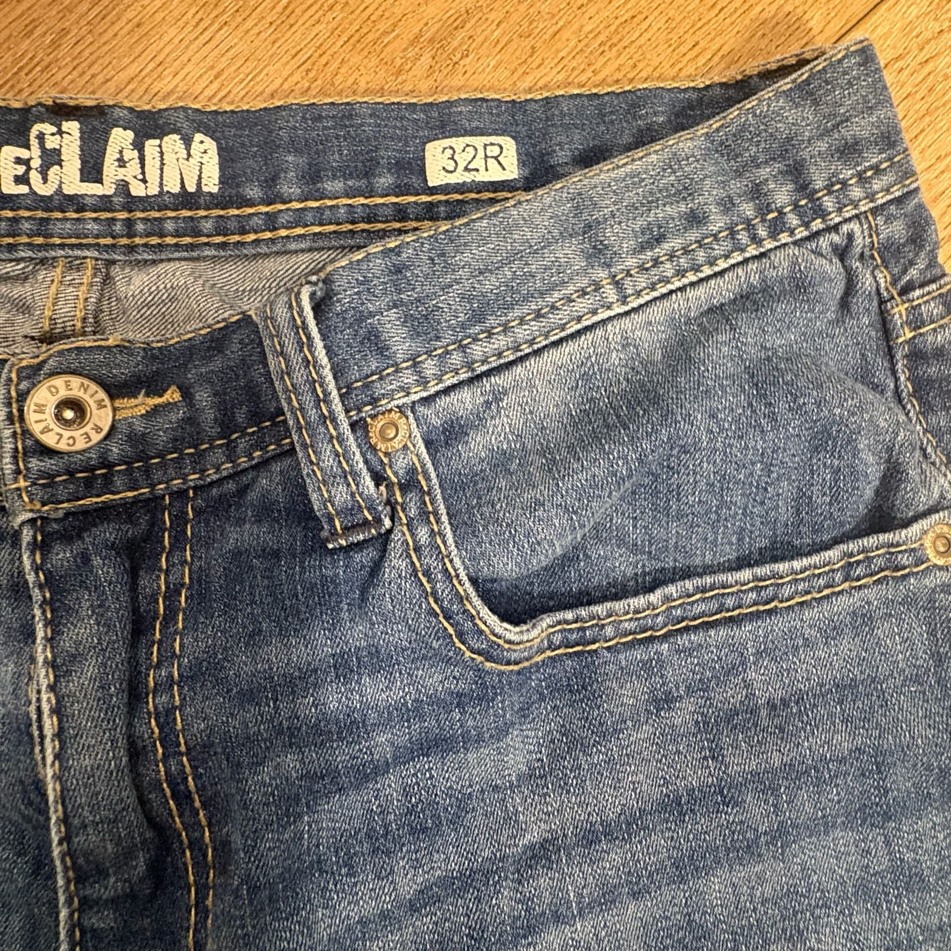 Reclaim Men’s 32R Straight Leg Jeans Vintage Americana Workwear Cotton Denim 3
