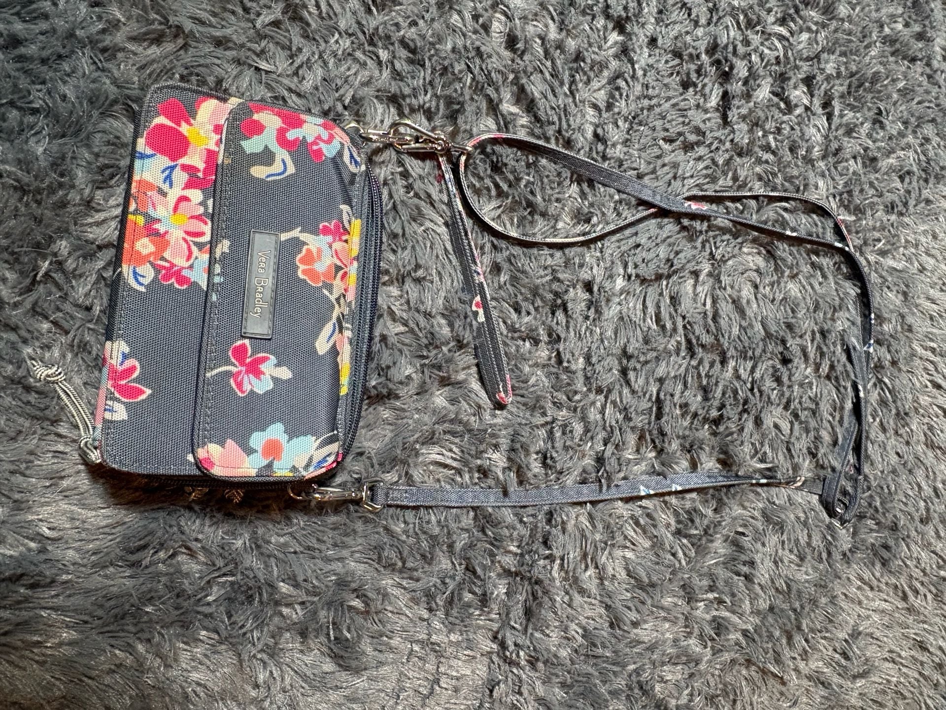 Vera Bradley RFID 3-in-1 Crossbody Wallet Pretty Posies 2