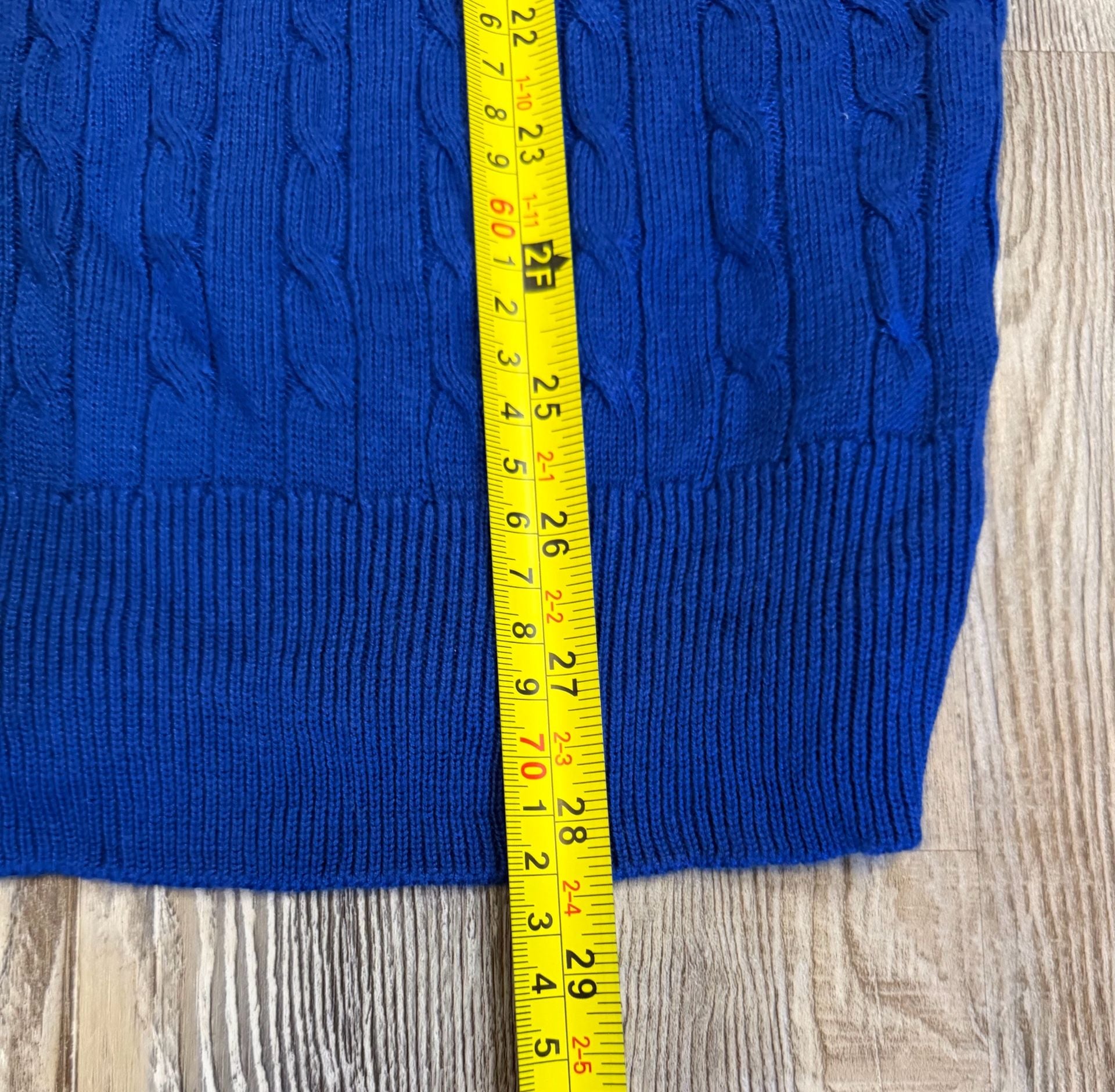 Linea Uomo V-Neck Cable Knit Sweater Vest Blue 4