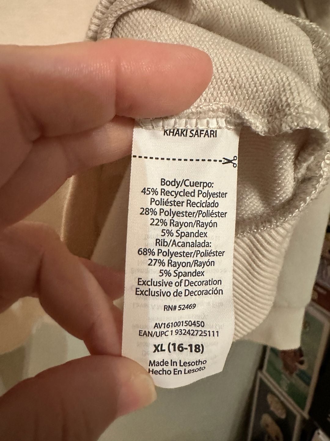 Avia Sweatshirt Size XL (16-18) Khaki Safari Twist Back Pullover 3