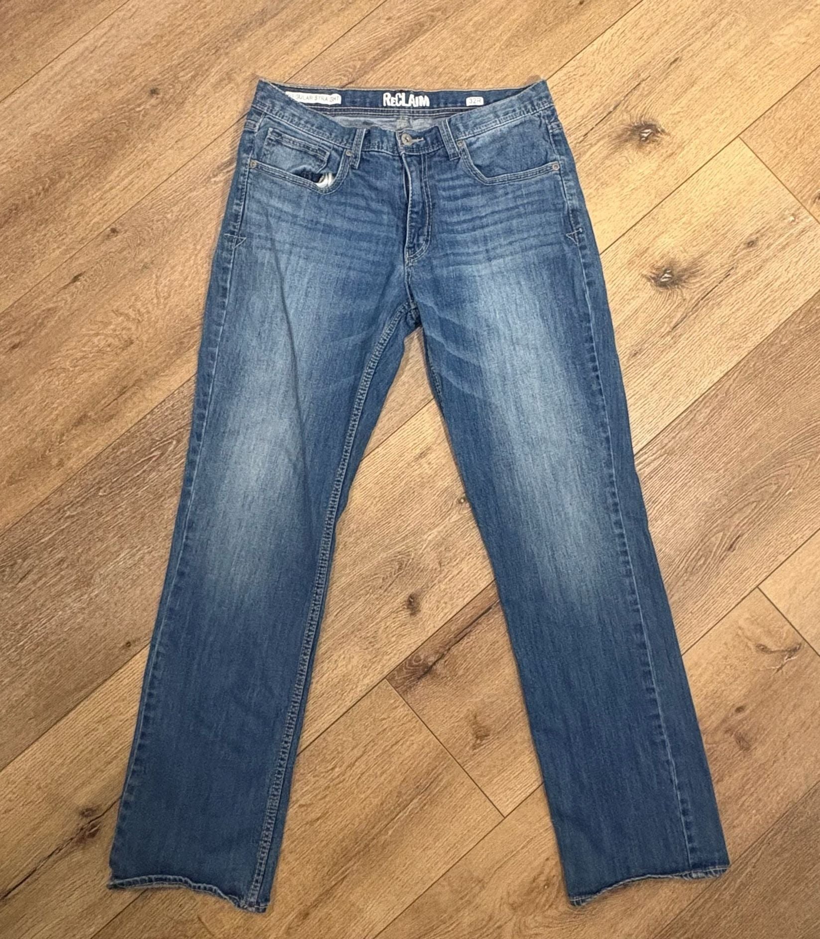 Reclaim Men’s 32R Straight Leg Jeans Vintage Americana Workwear Cotton Denim 2