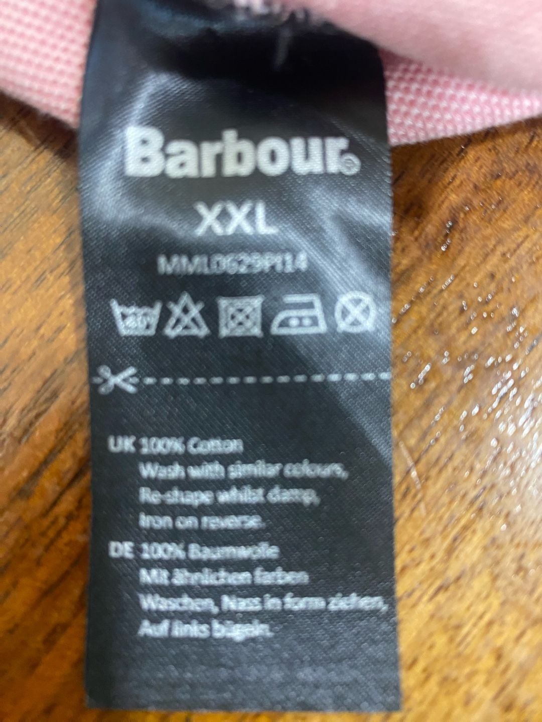 Barbour Polo Shirt Size XXL Pink Short Sleeve Cotton Logo 8