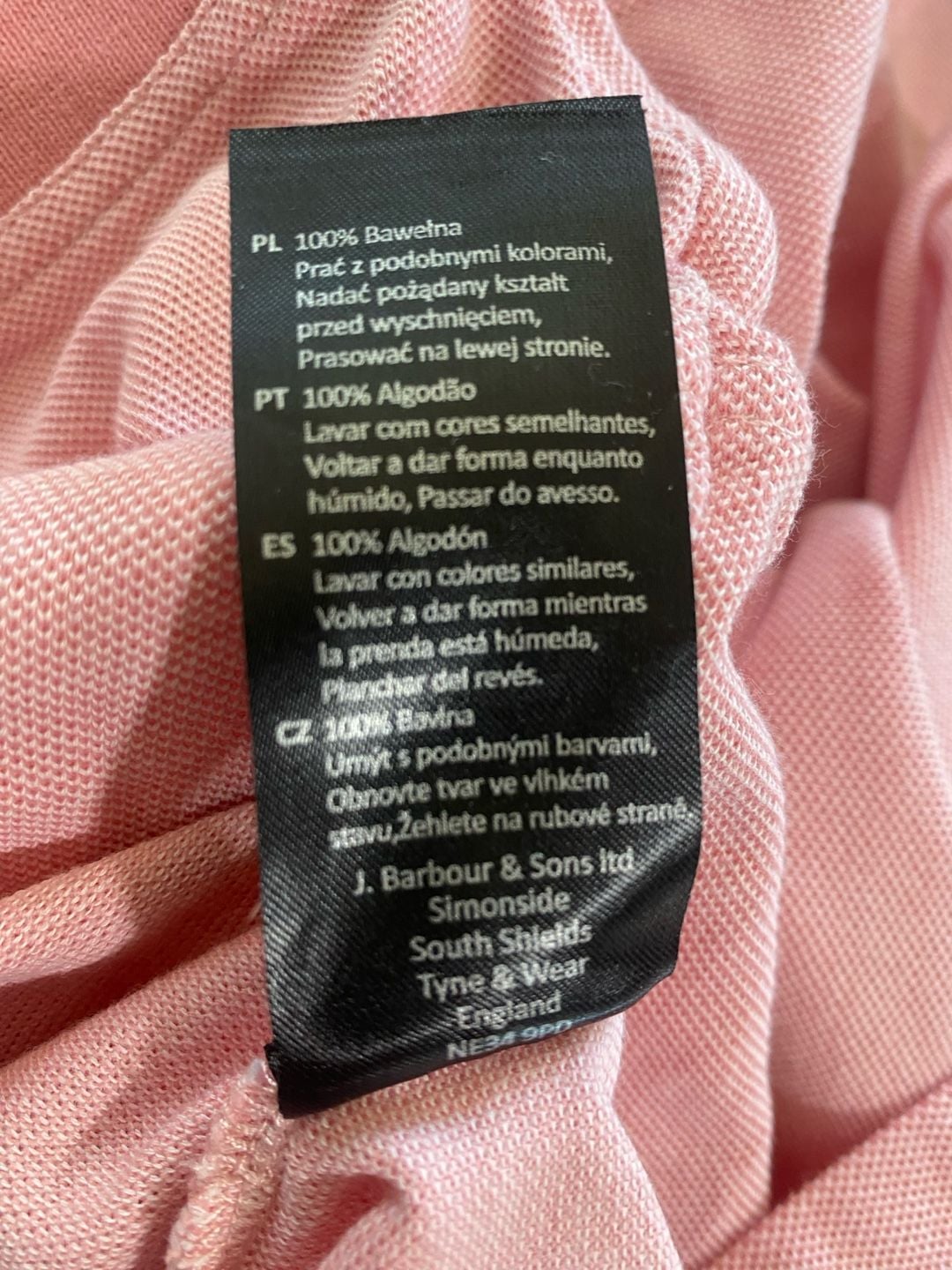 Barbour Polo Shirt Size XXL Pink Short Sleeve Cotton Logo 9