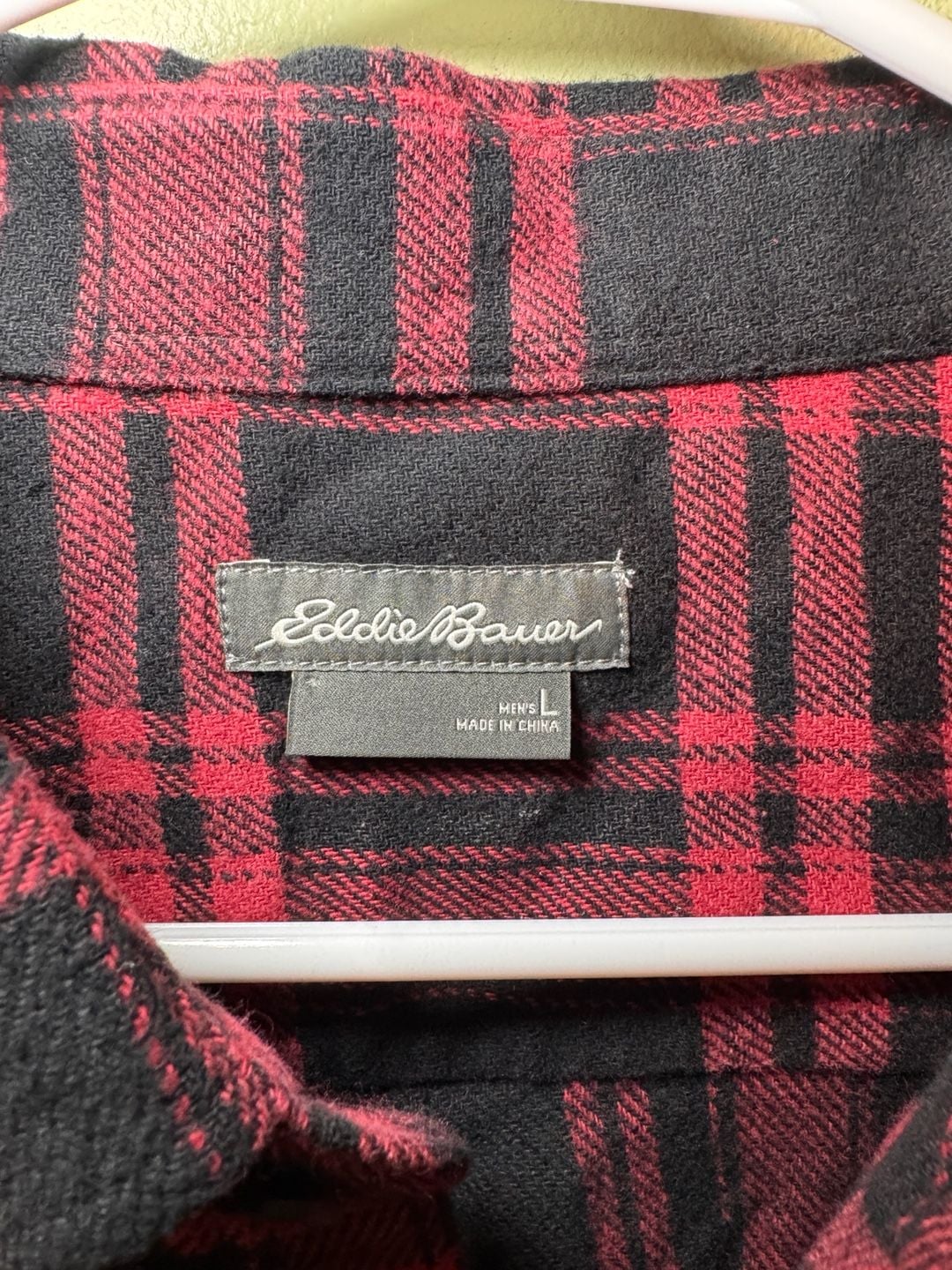 Eddie Bauer Everyday Flex Flannel Shirt Men’s L Red Black Plaid NWT Stretch 4