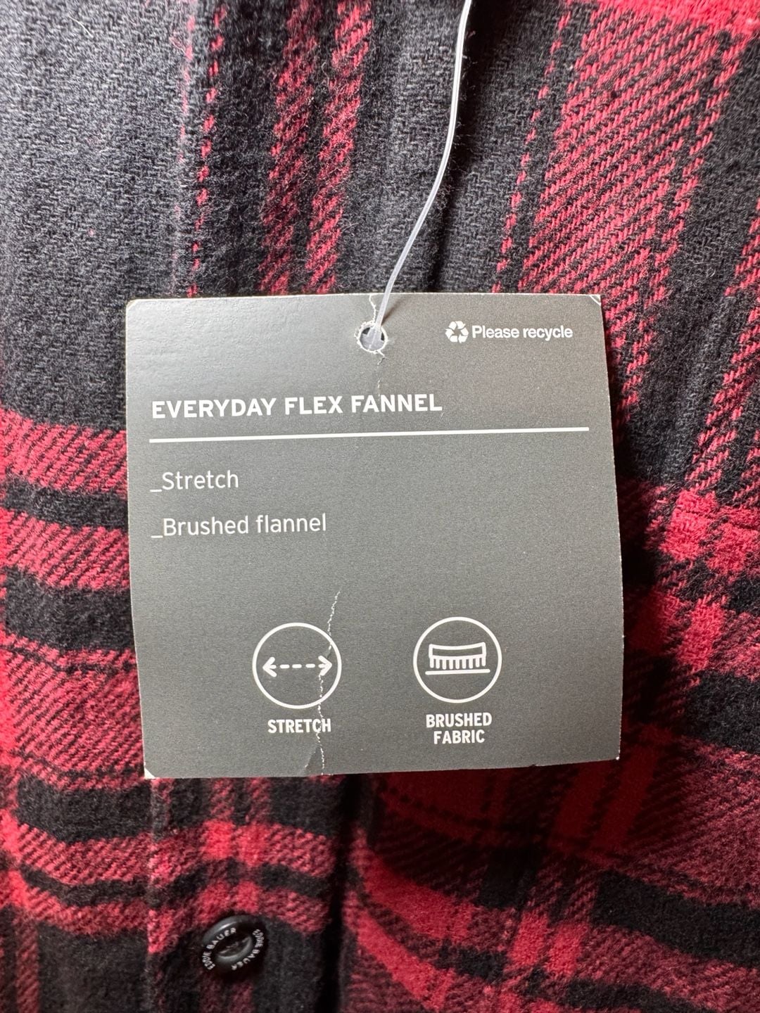 Eddie Bauer Everyday Flex Flannel Shirt Men’s L Red Black Plaid NWT Stretch 5