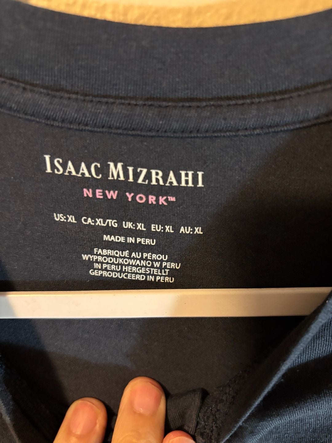 Isaac Mizrahi New York Henley Size XL Black Pima Cotton Blend 4