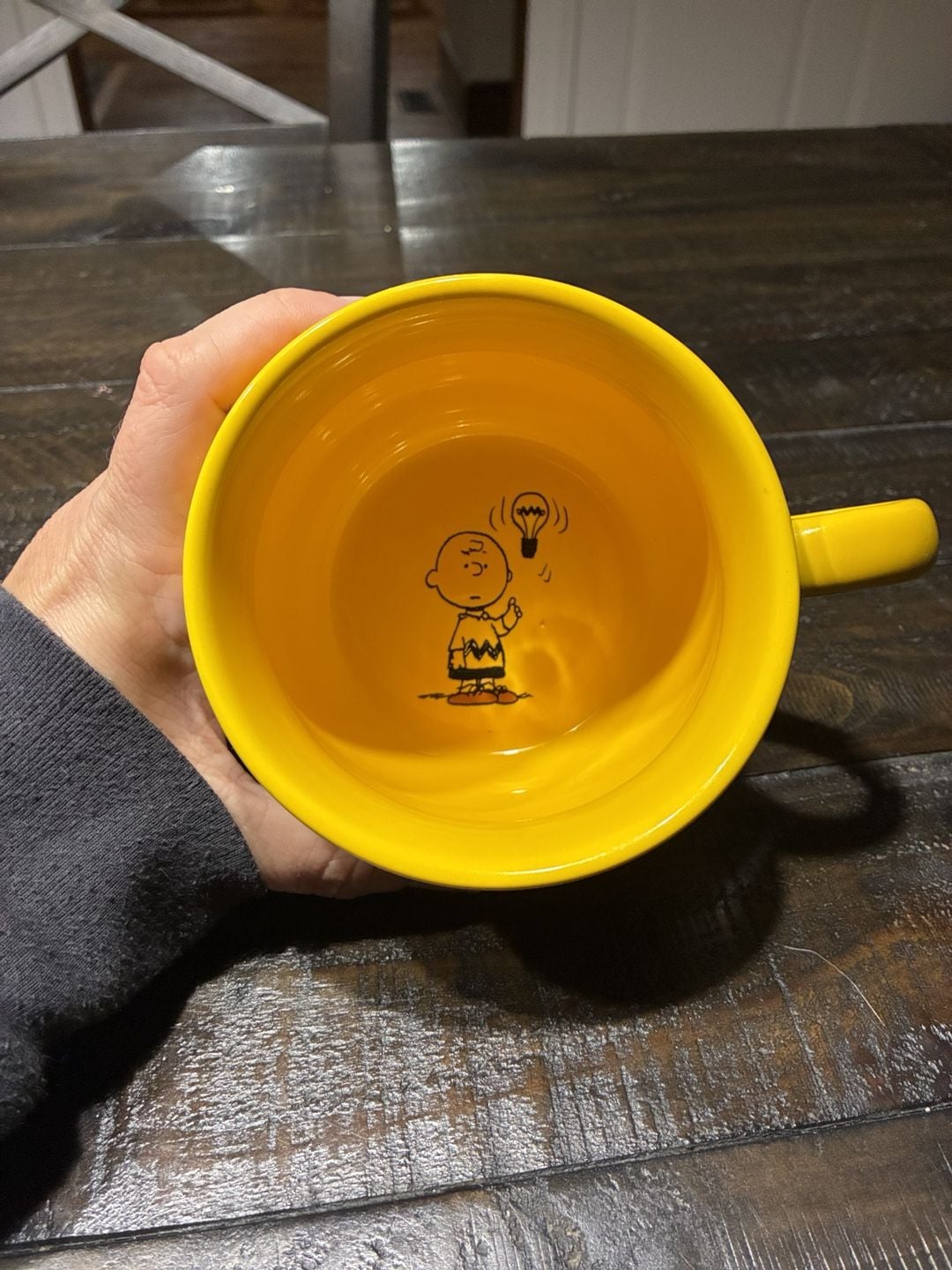 Peanuts Charlie Brown 20 Oz Ceramic Soup Mug Yellow Zigzag Art 2