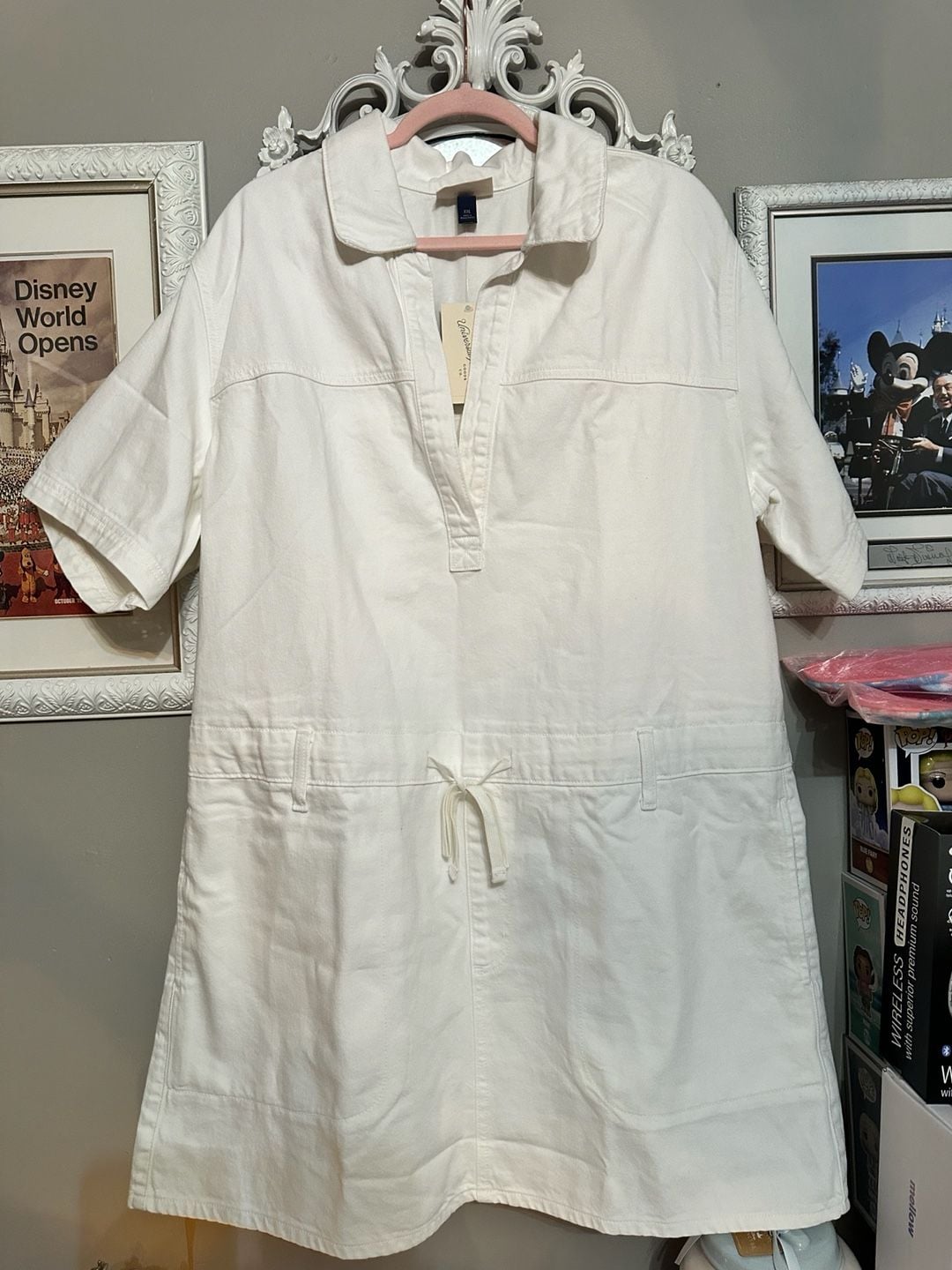 Universal Thread Denim Mini Dress Size XXL White Short Sleeve Dress 2