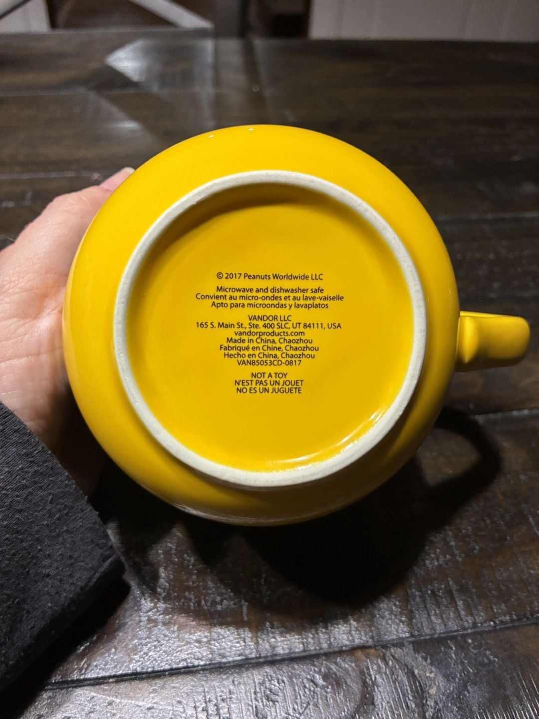 Peanuts Charlie Brown 20 Oz Ceramic Soup Mug Yellow Zigzag Art 4