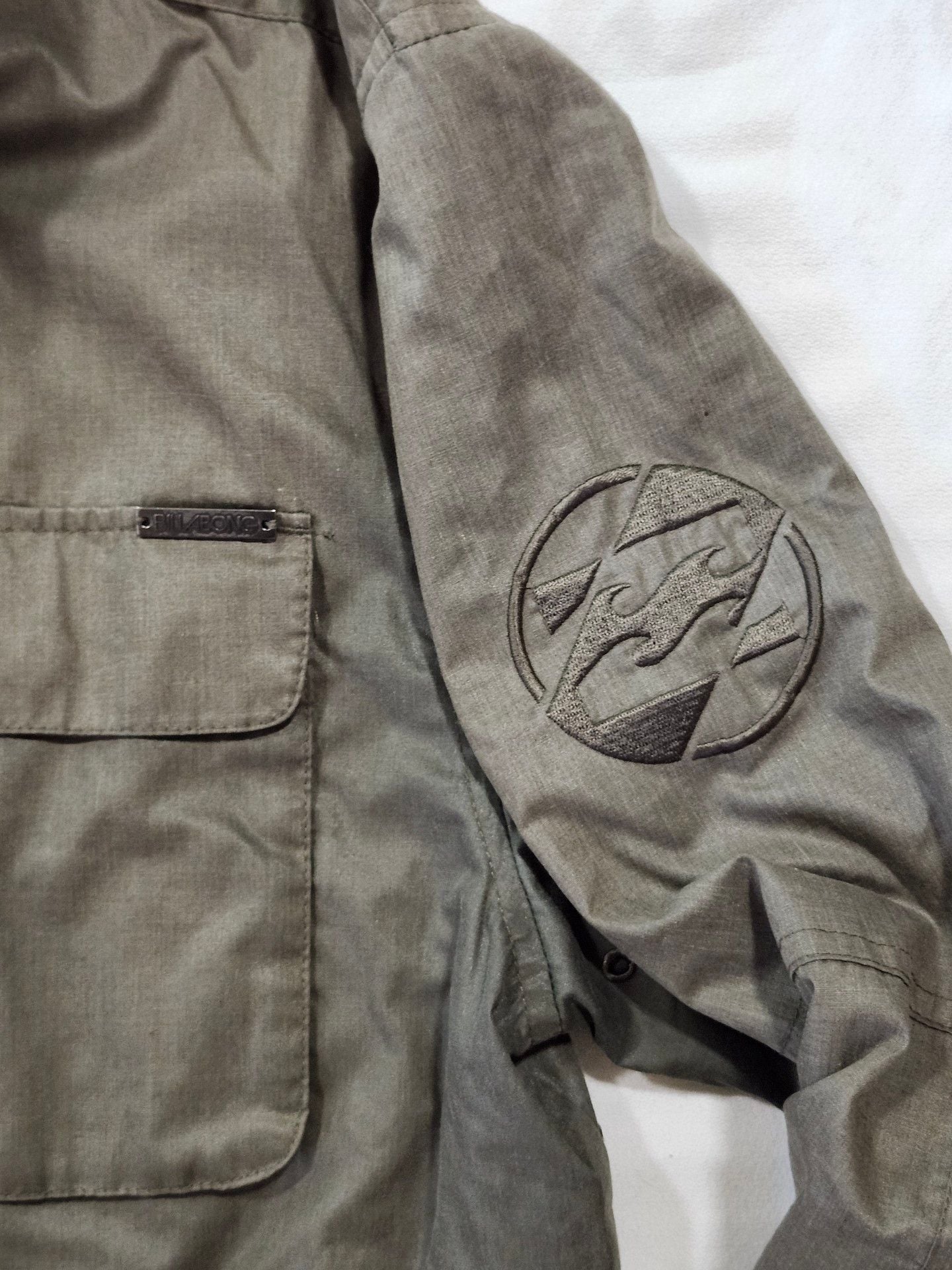 Billabong Utility Jacket Size Medium Olive Green Full Zip 4
