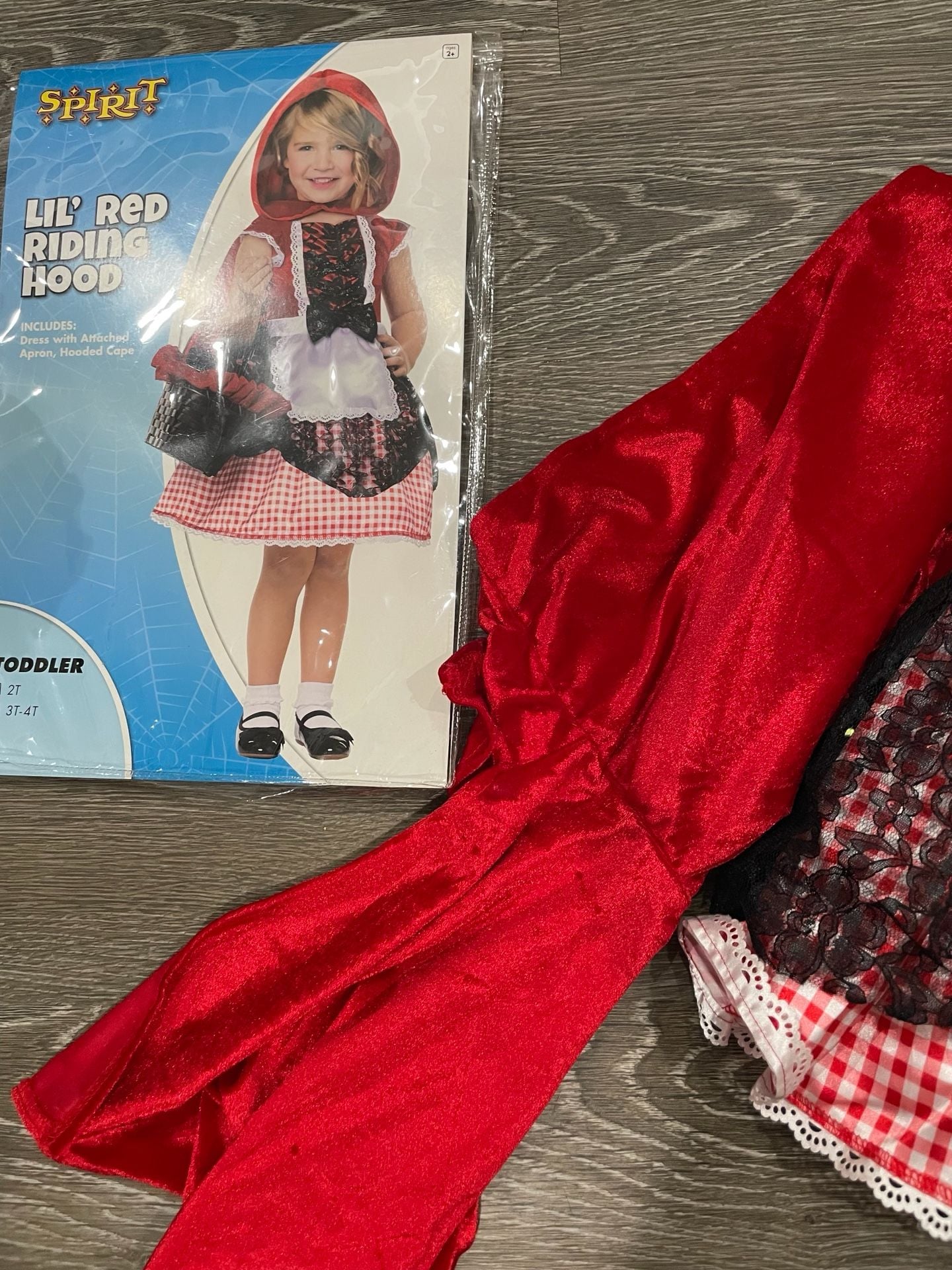Spirit Lil Red Riding Hood Costume Size 3T-4T Toddler 3