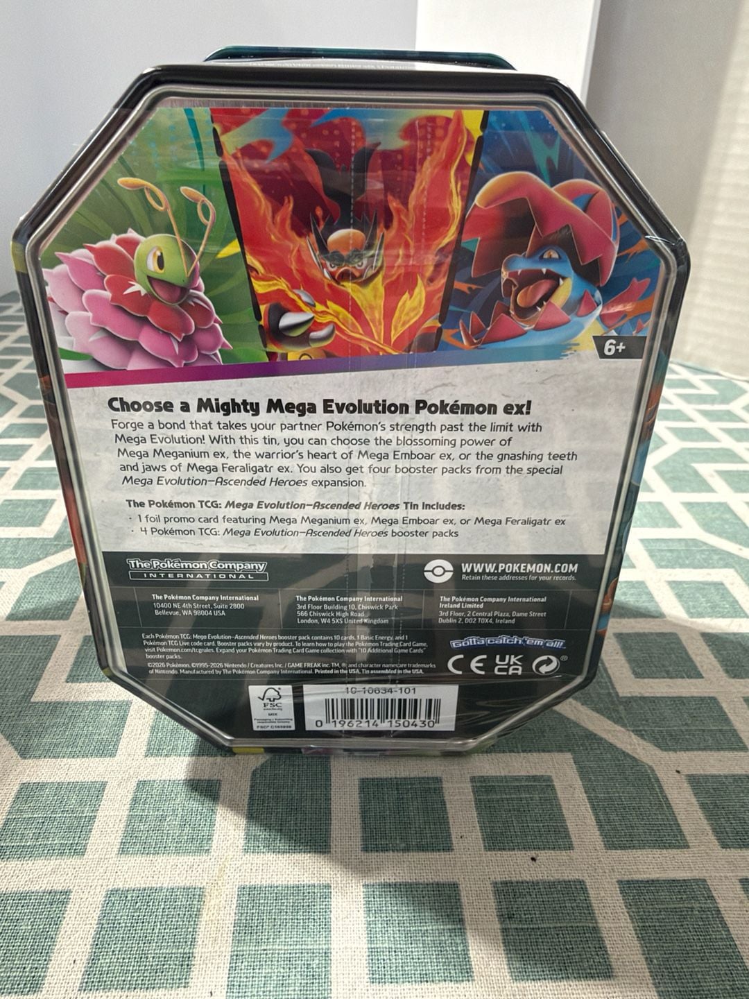 Pokemon TCG Mega Evolution-Ascended Heroes Tin Mega Feraligatr ex 3