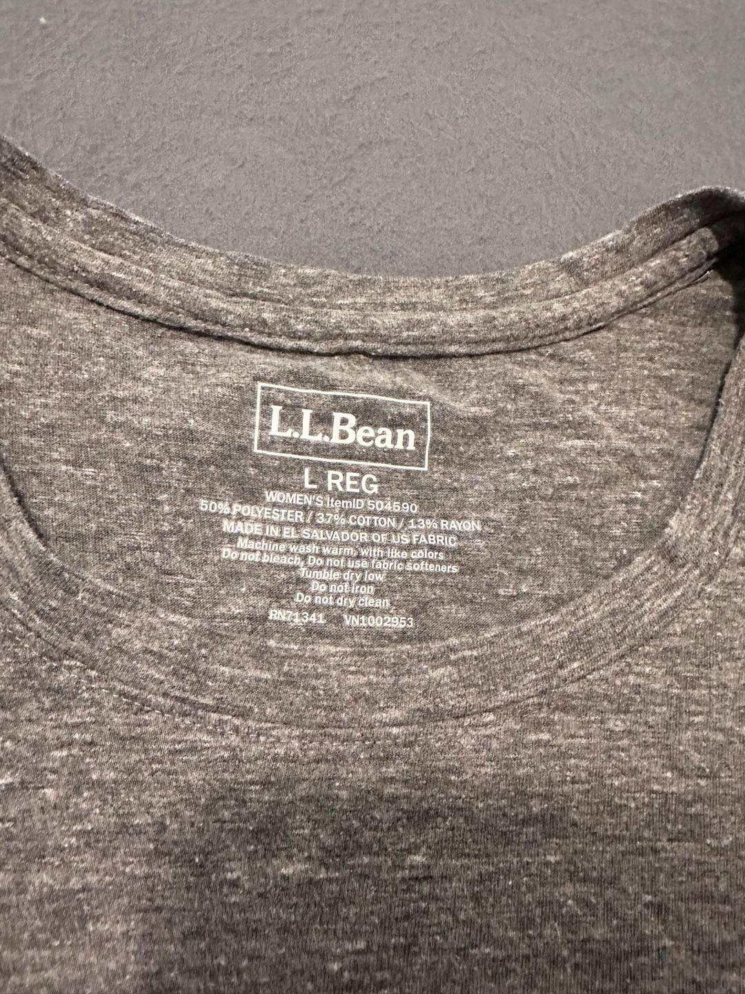 L.L. Bean Graphic T-Shirt Size L Reg Gray Mountain Logo Short Sleeve 3