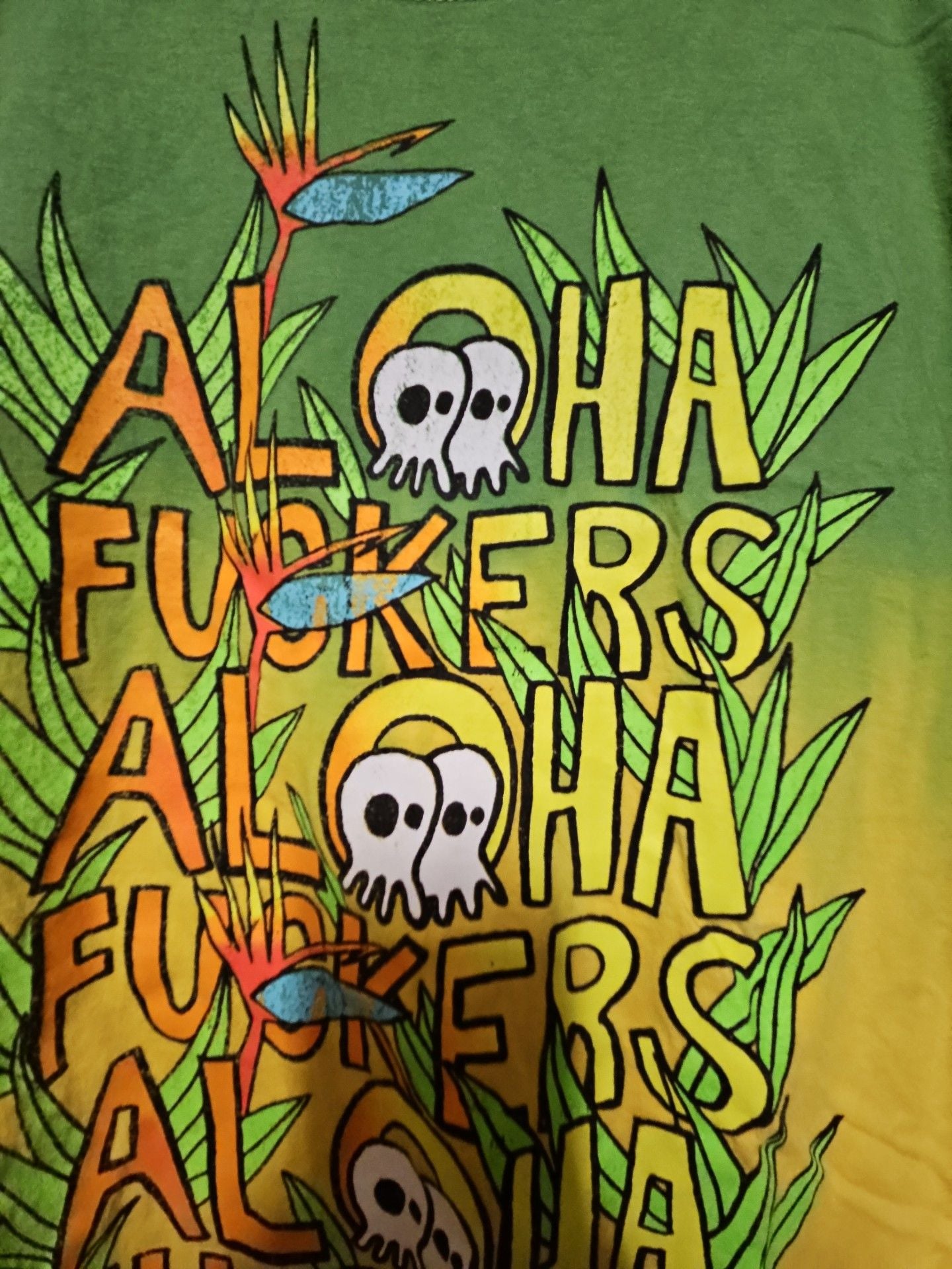 (574) Pepper Aloha Fuckers T-Shirt Size L Green 3