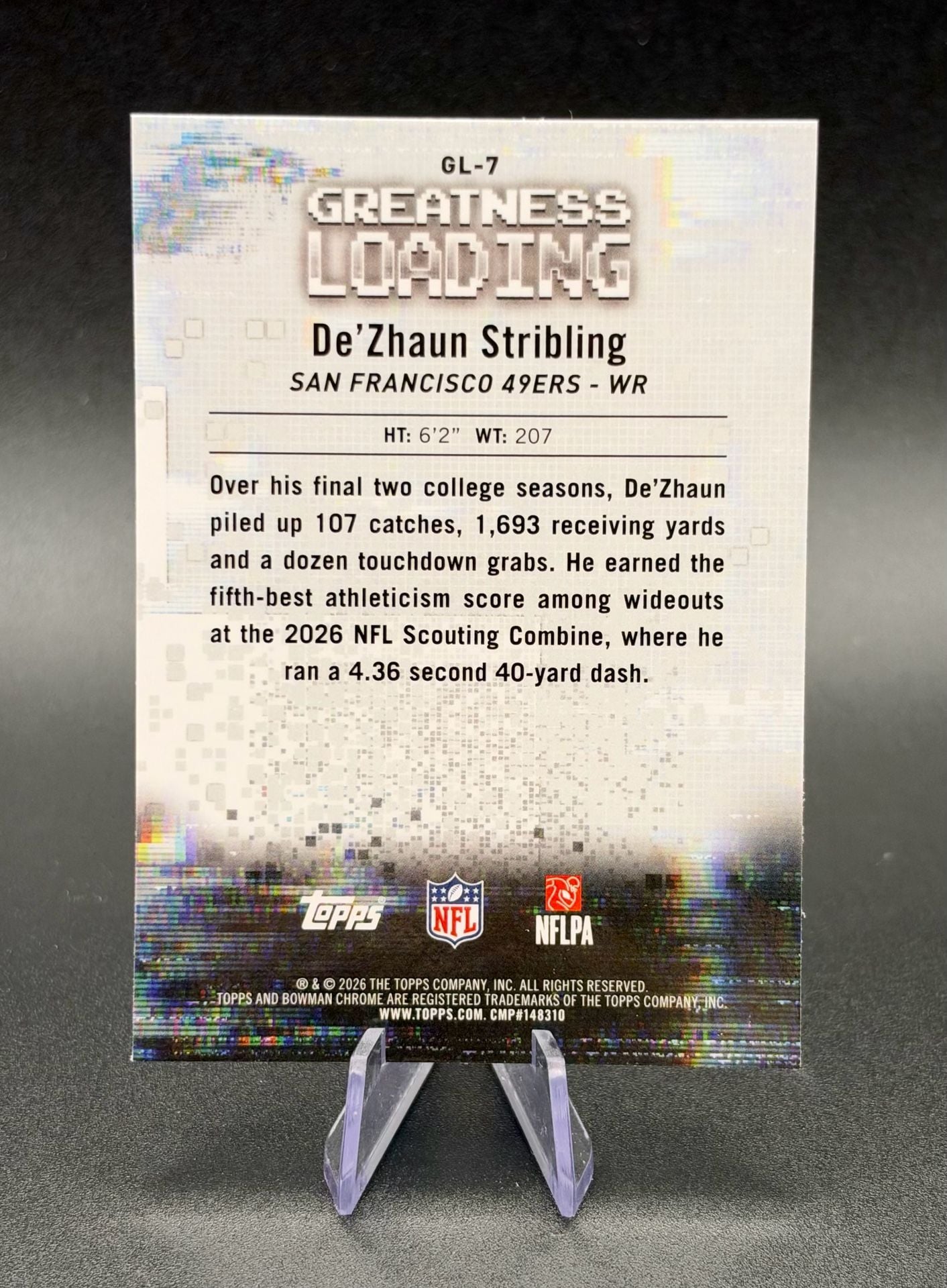 Bowman Chrome Dezhaun Stribling Greatness Loading Rookie Card Niners 49ers NEW 3