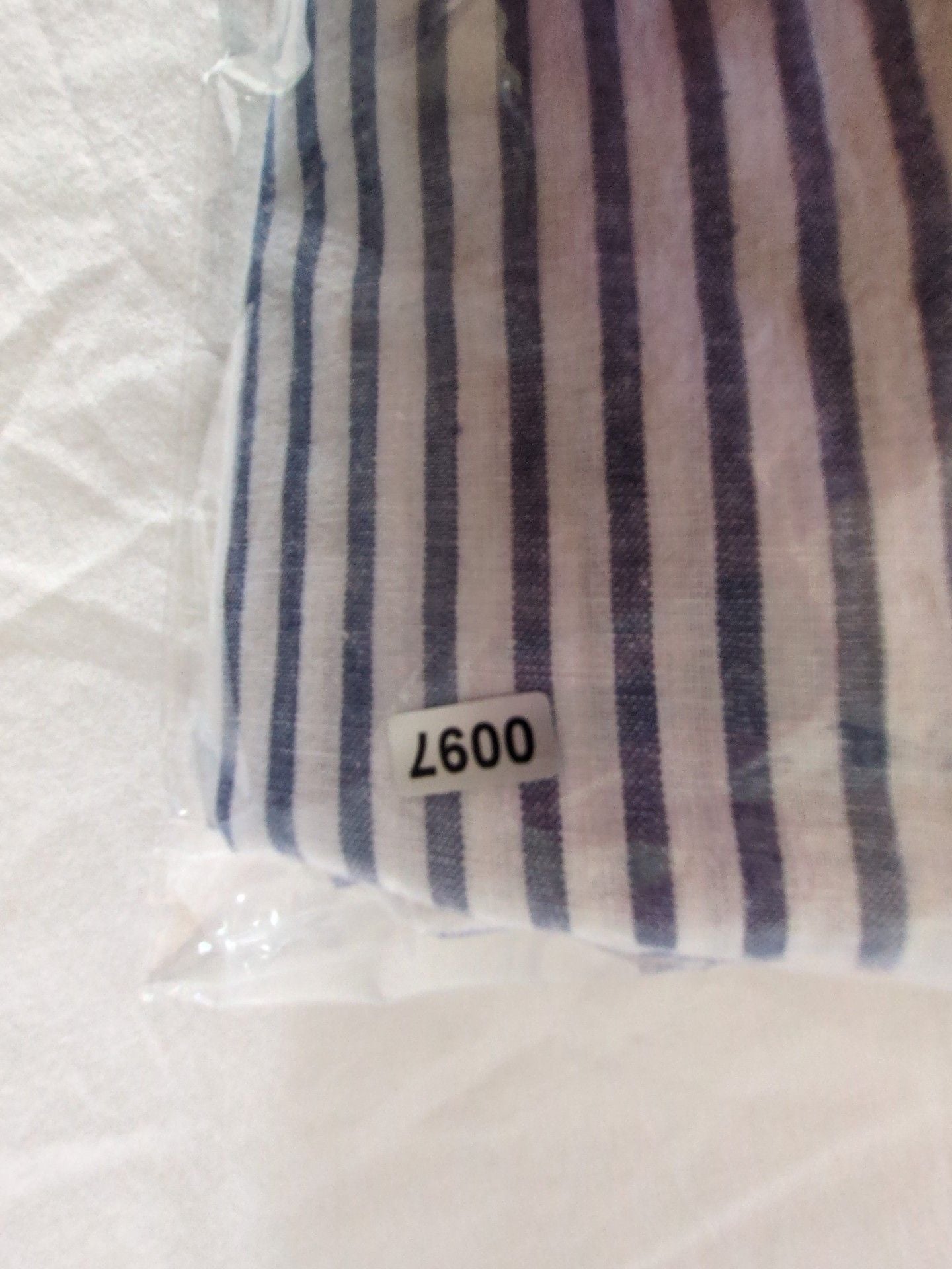 Beachlunchlounge Collection Jumpsuit Size L Blue Striped Linen Blend 12